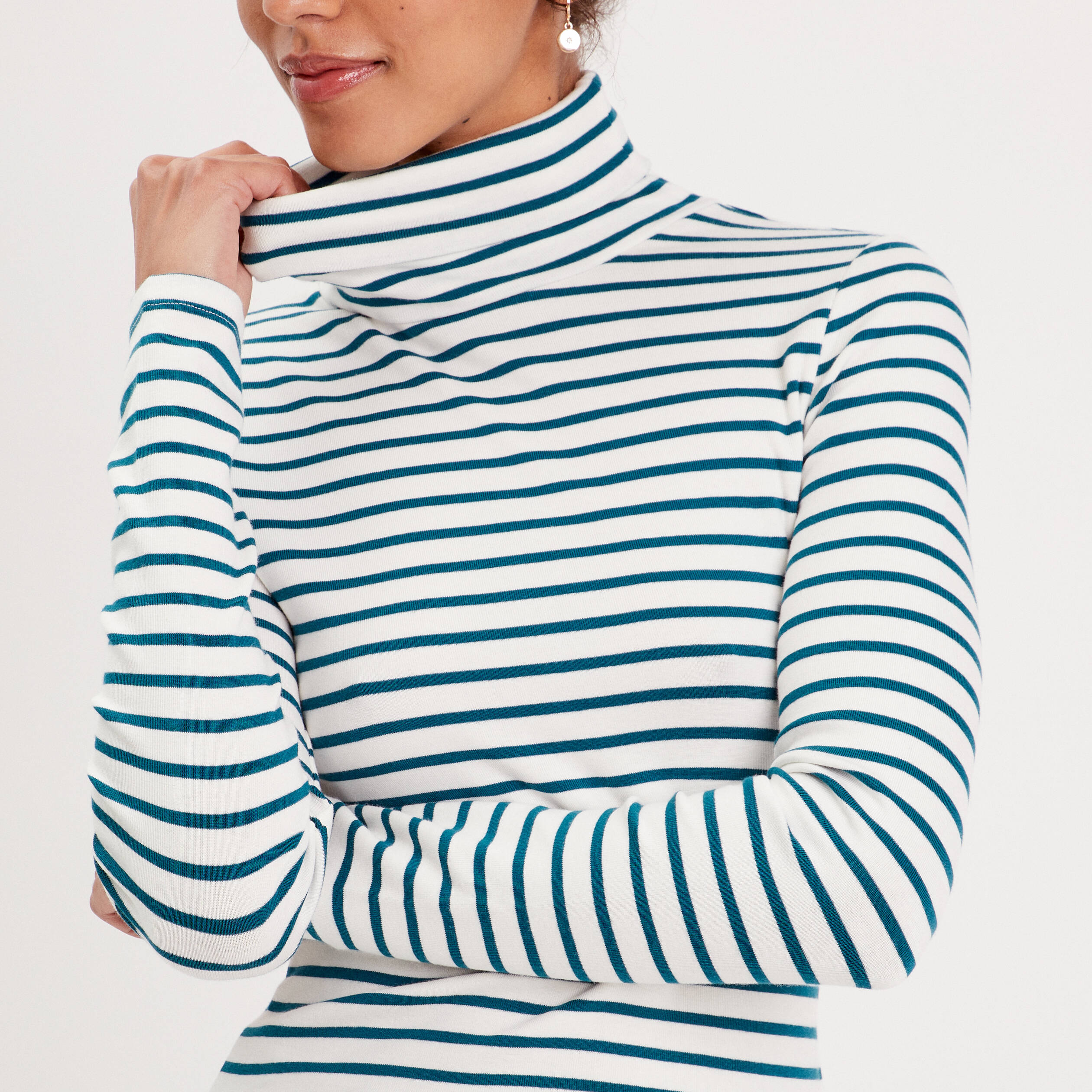 t shirt col roule blanc femme T-shirt col roulé blanc femme