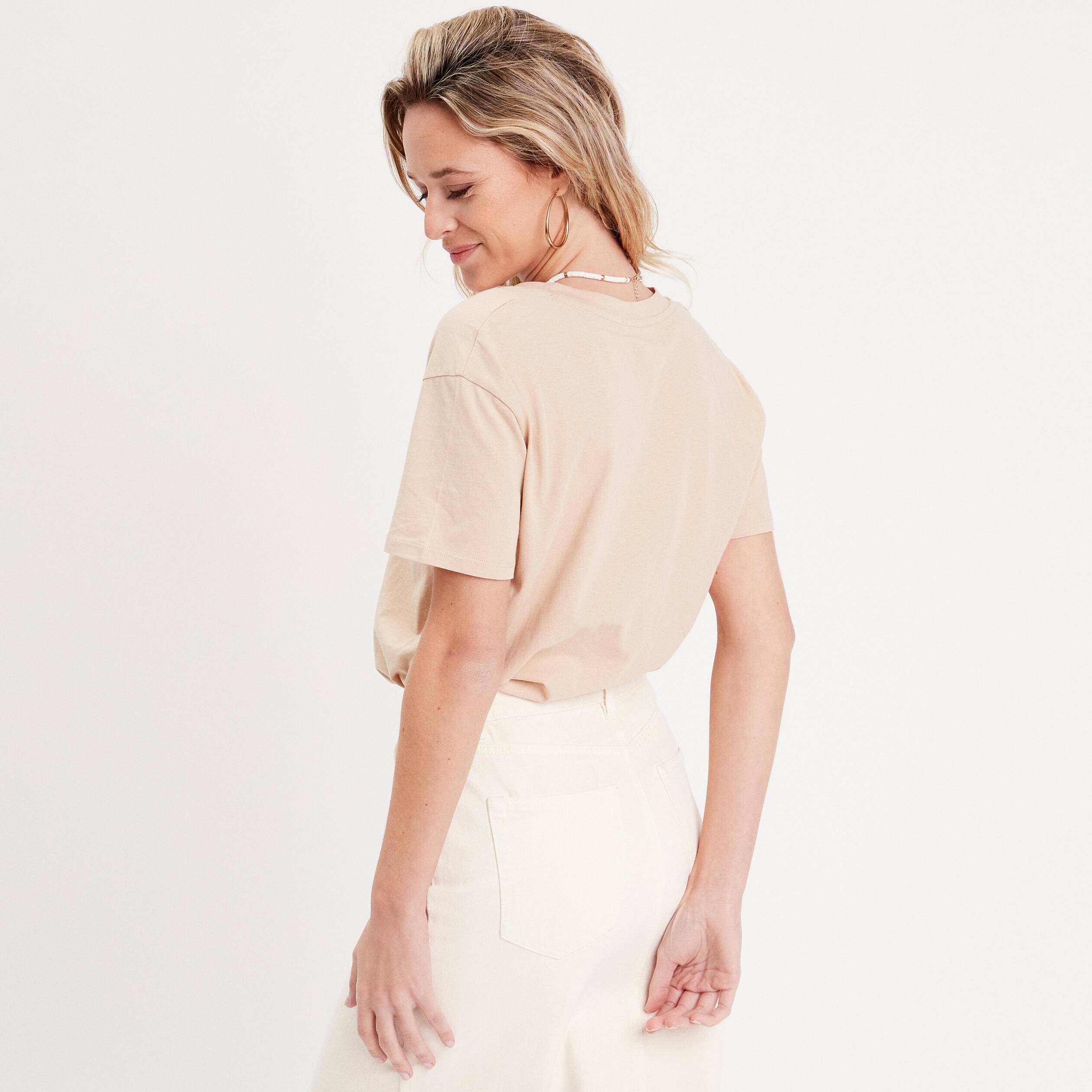 t shirt manches courtes sable femme T-shirt manches courtes sable femme