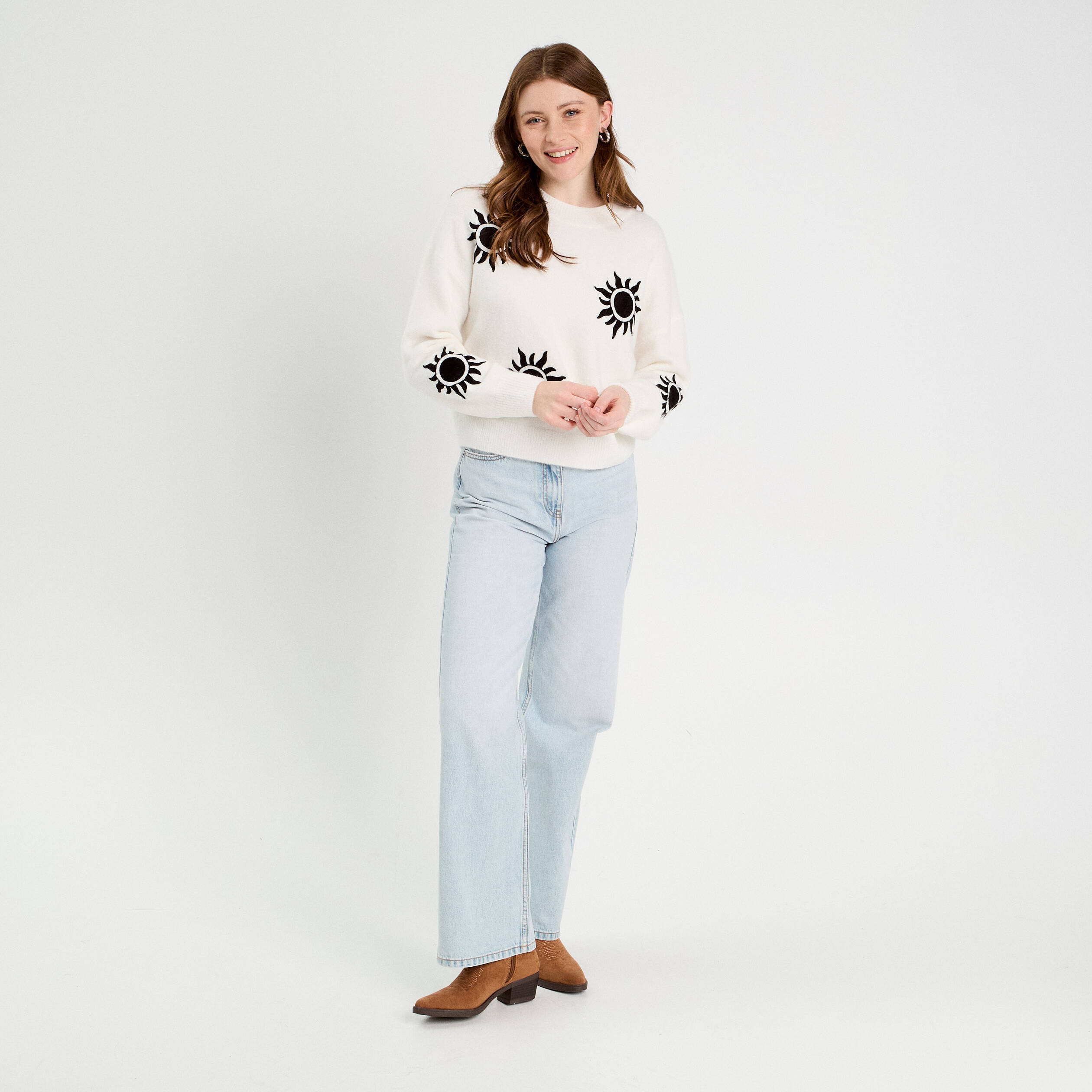pull manches longues ecru femme Pull manches longues ecru femme