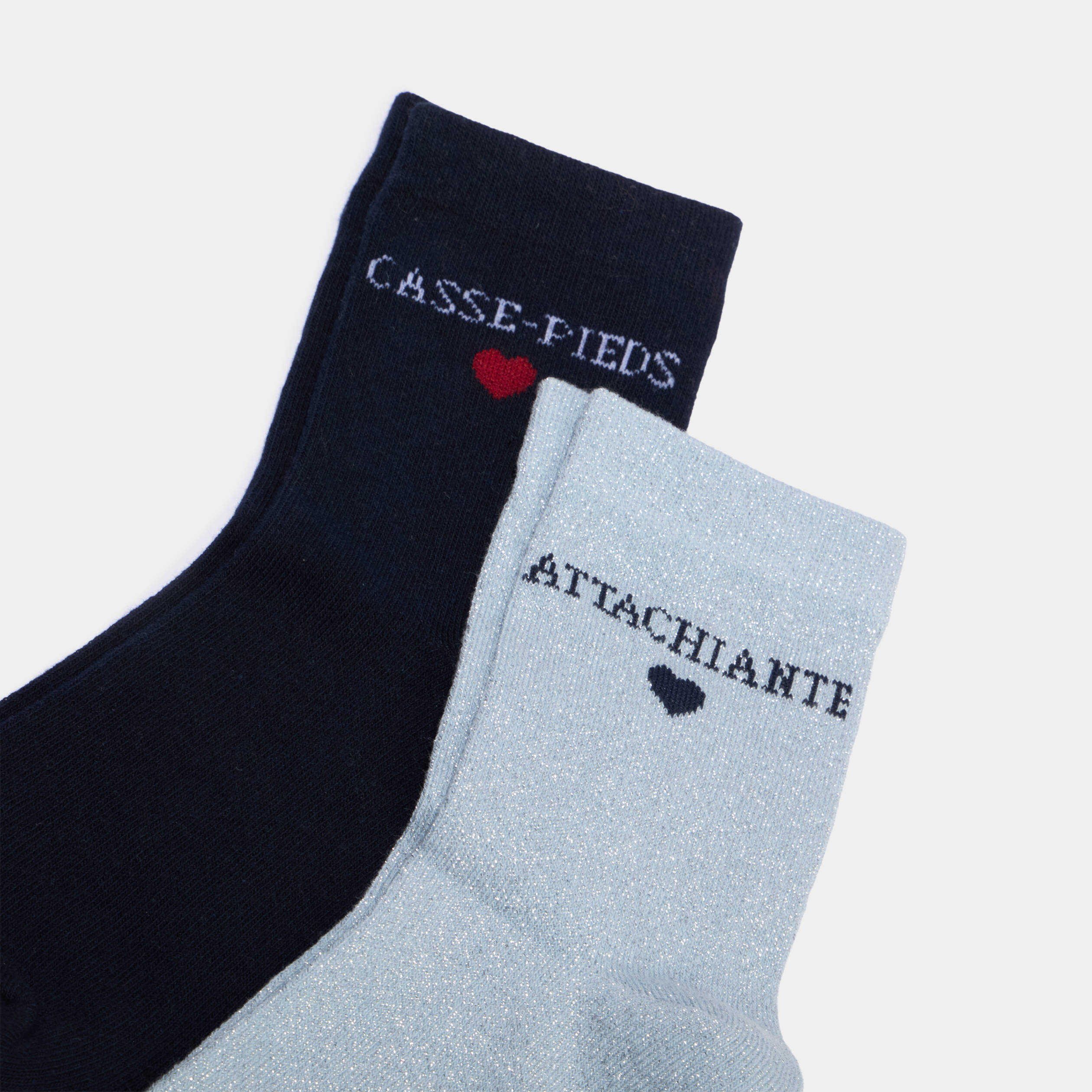 2 paires de chaussettes bleu marine femme