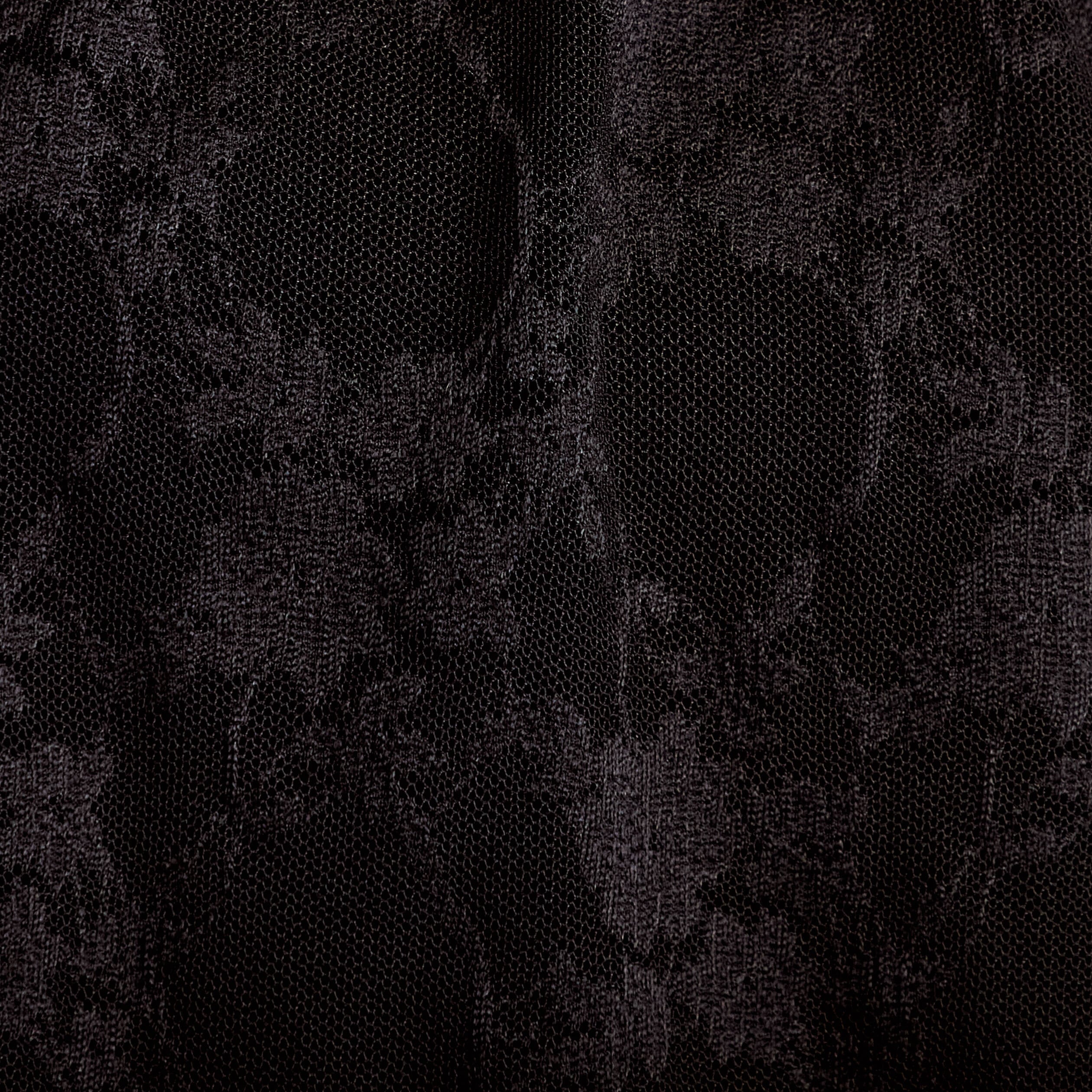 Blouse col rond manches longues dentelle noir femme