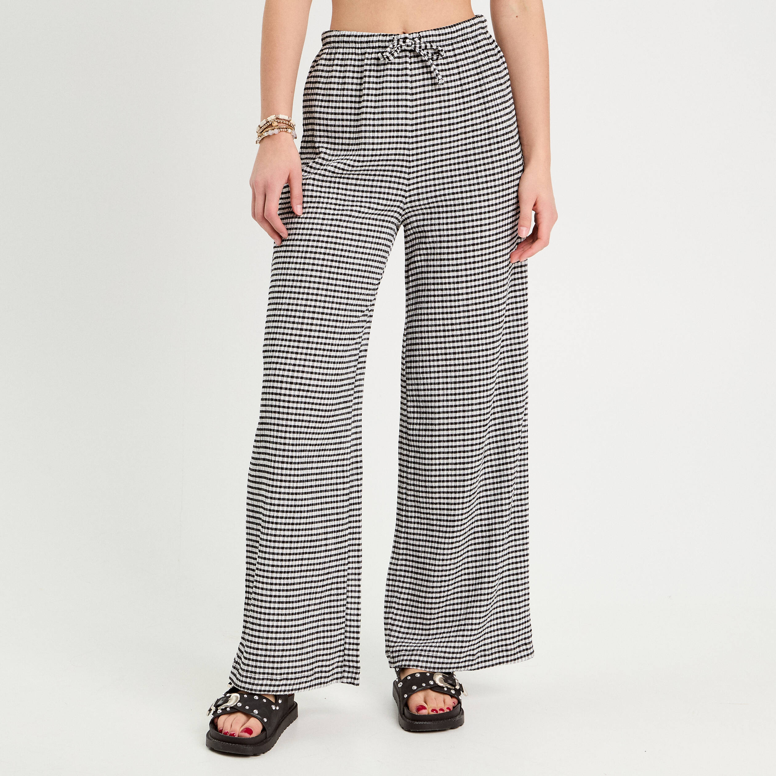 pantalon large fluide noir femme Pantalon large fluide noir femme