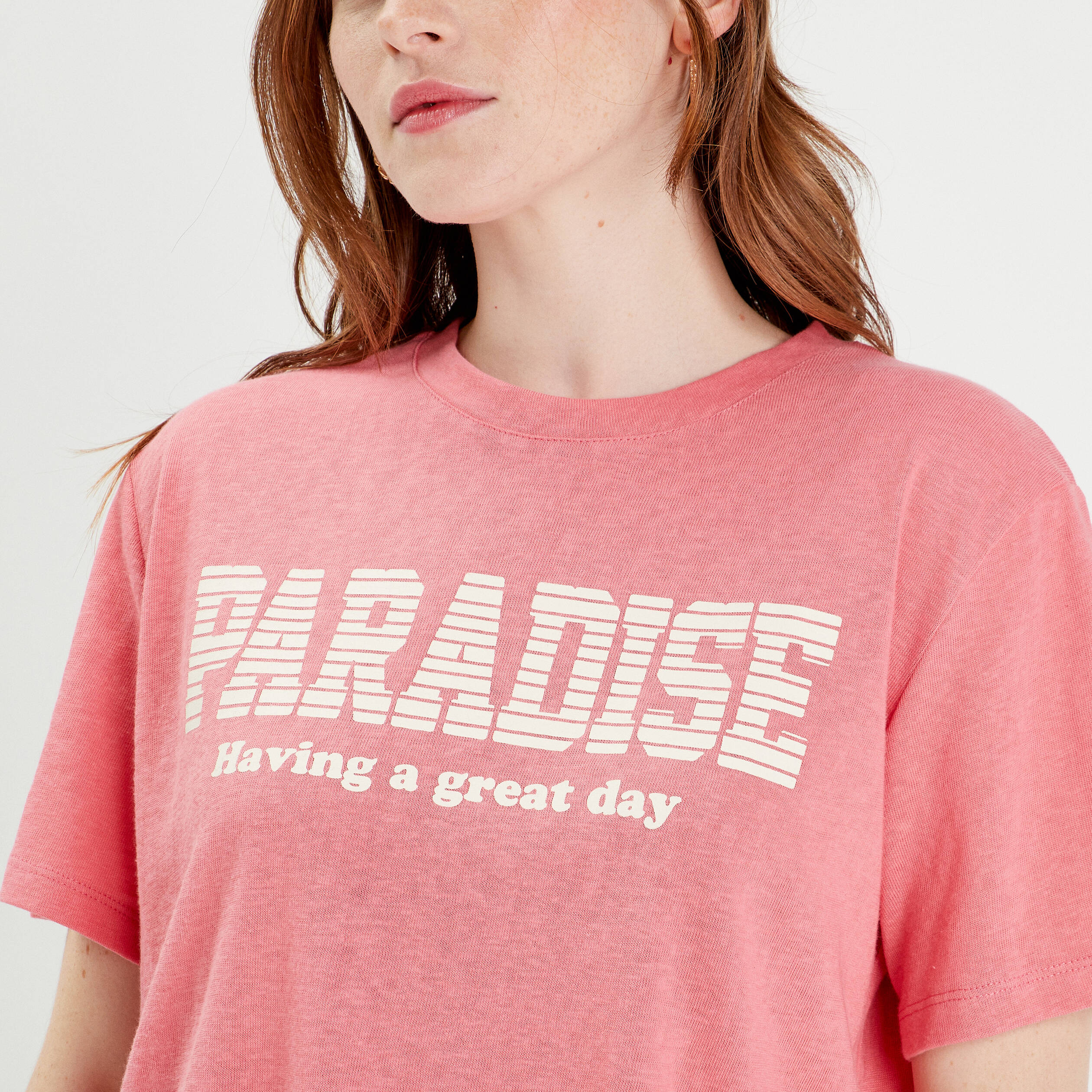 t shirt manches courtes rose femme T-shirt manches courtes rose femme