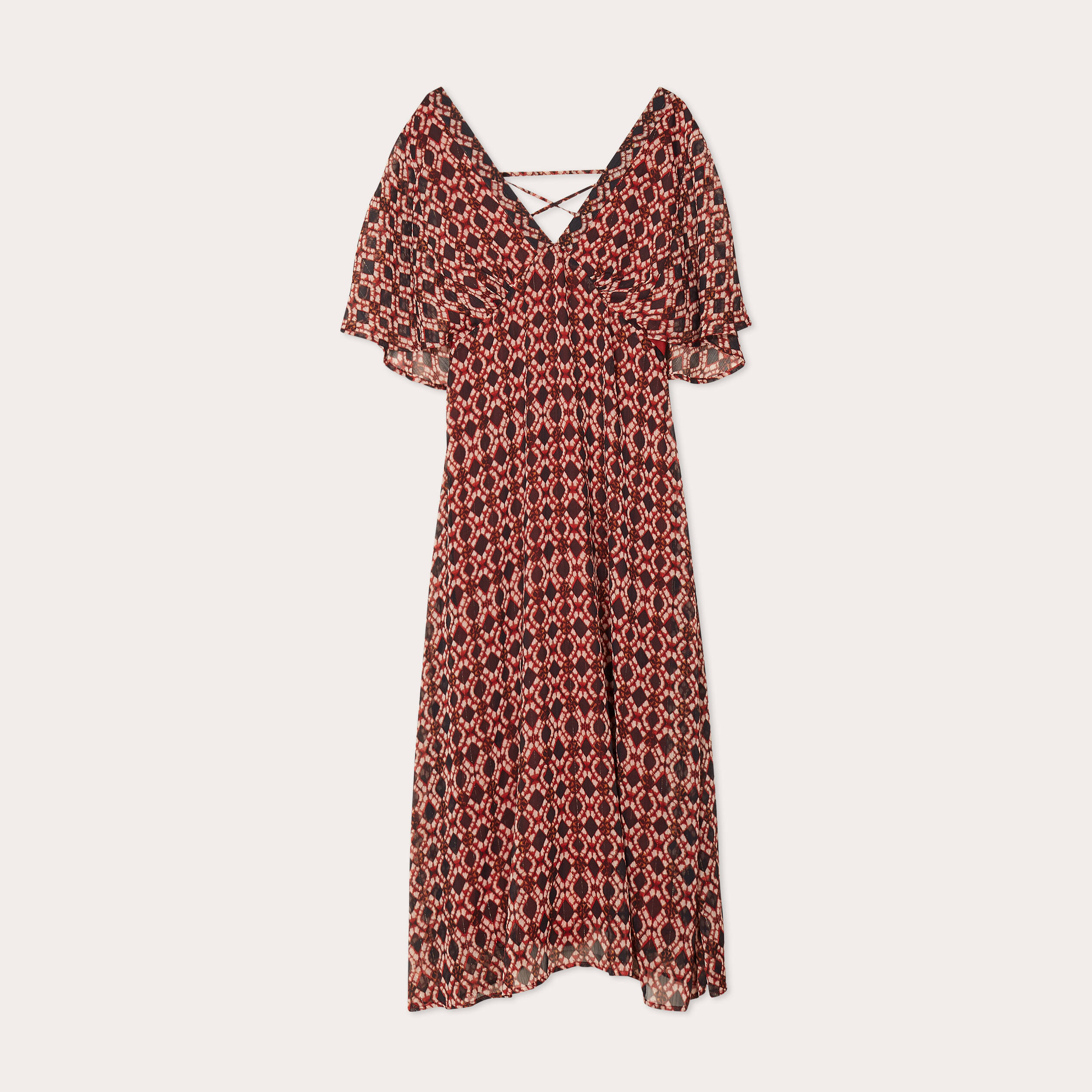 robe longue empire dos ouvert rouge femme Robe longue empire dos ouvert rouge femme