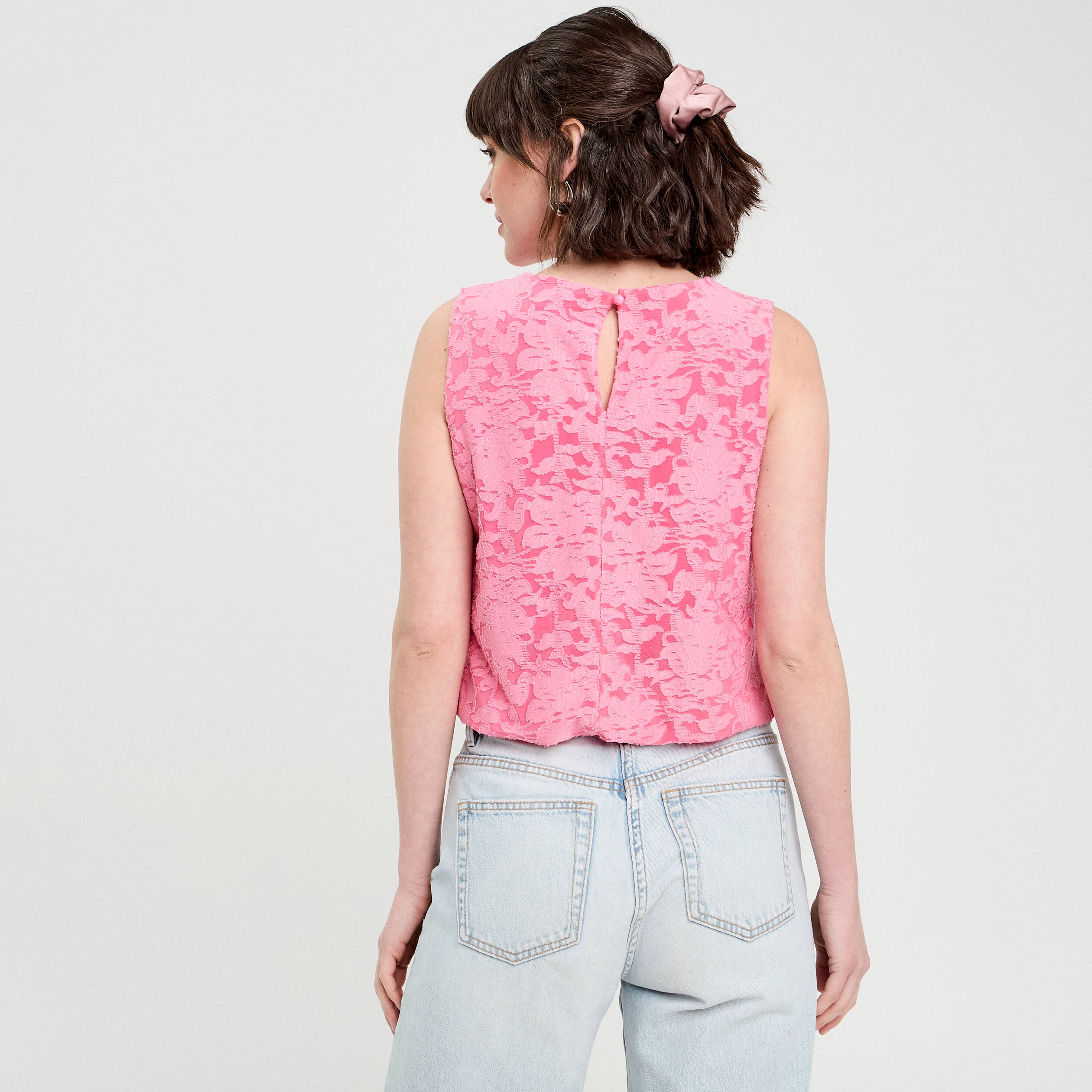 Top sans manches rose femme