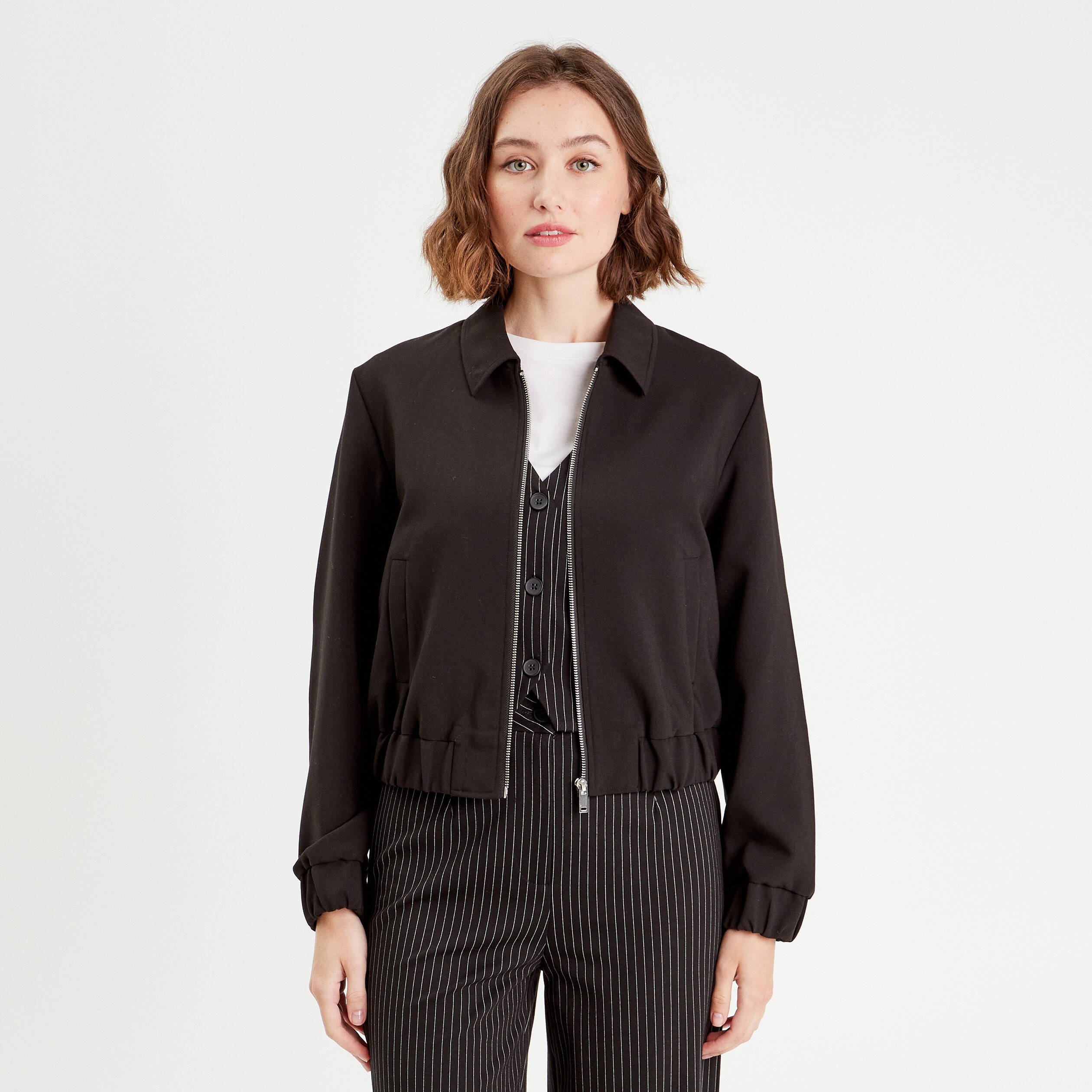 veste zippee noir femme Veste zippée noir femme