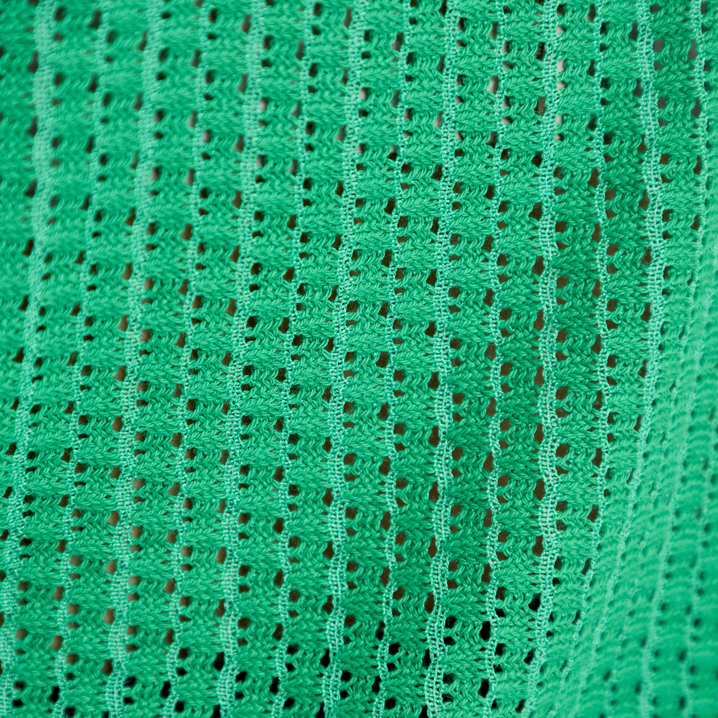 D&eacute;bardeur ajour&eacute; aspect dentelle col v vert femme