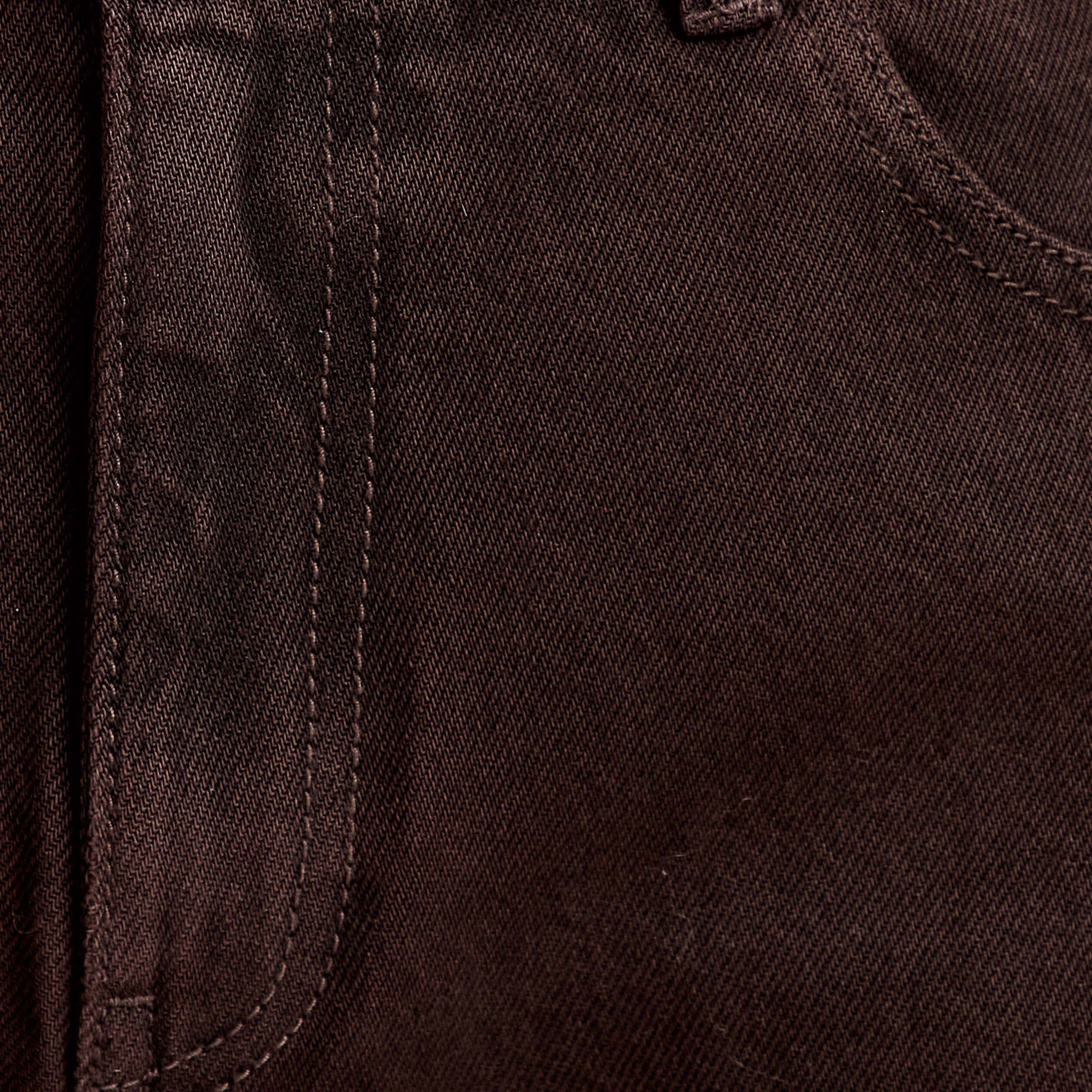 Jean bootcut taille standard marron fonc&eacute; femme