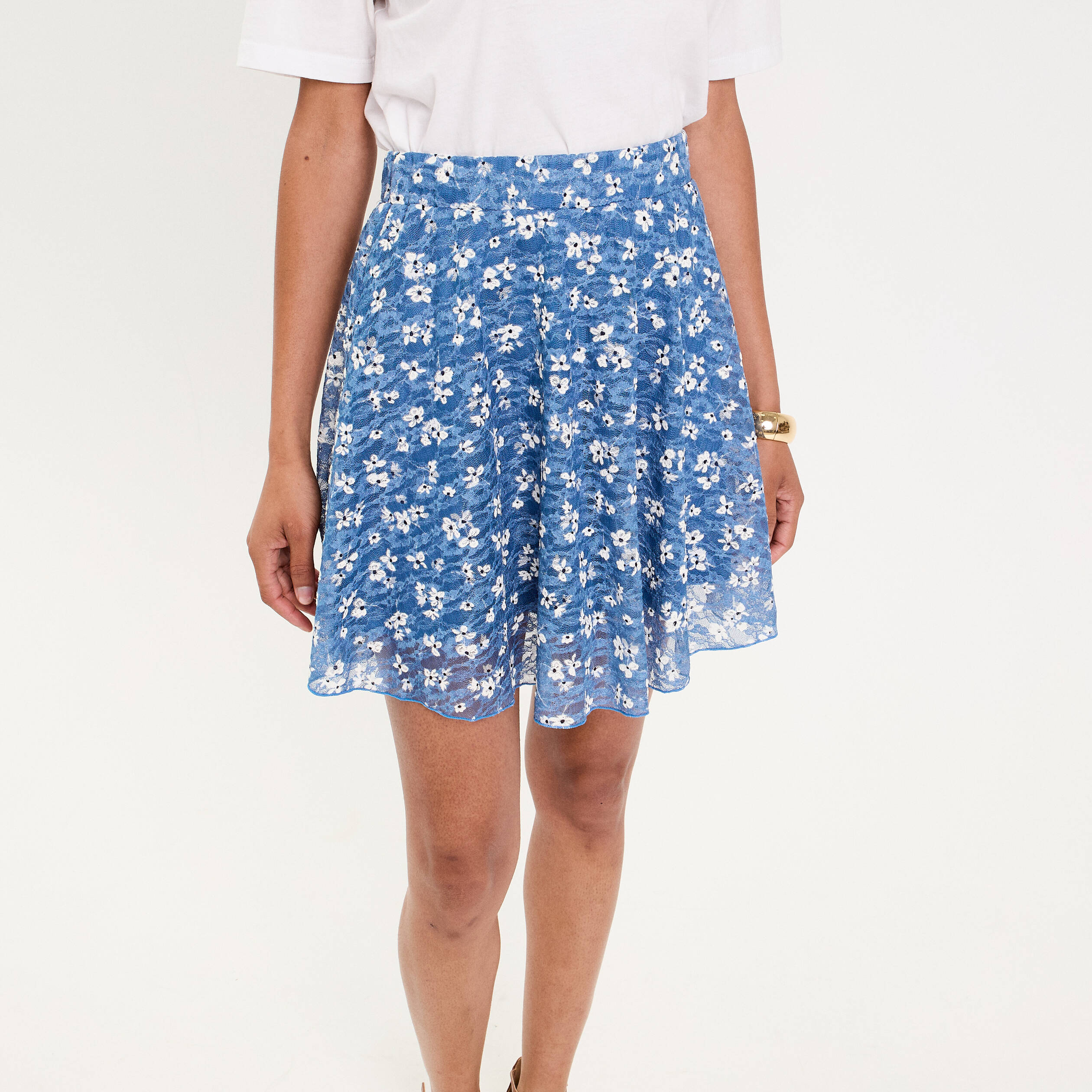 Jupe Doublée Ivivva - Modèle 'Vitesse' Bleu à Chevrons Taille 10 Fille - Occasion