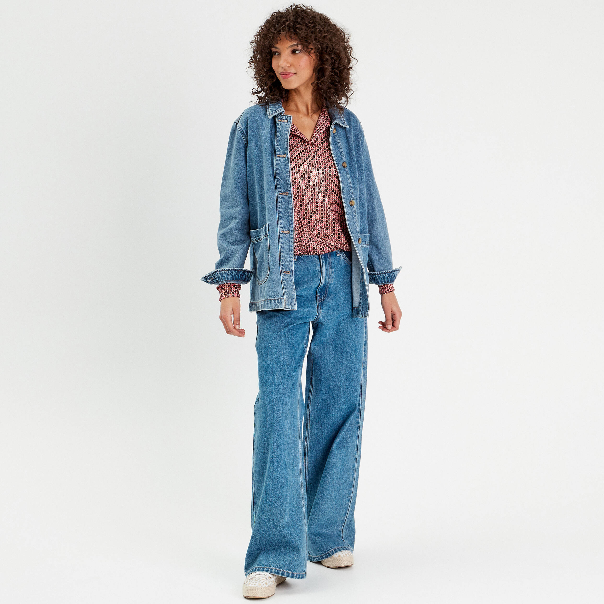 Blouse manches longues blanc femme