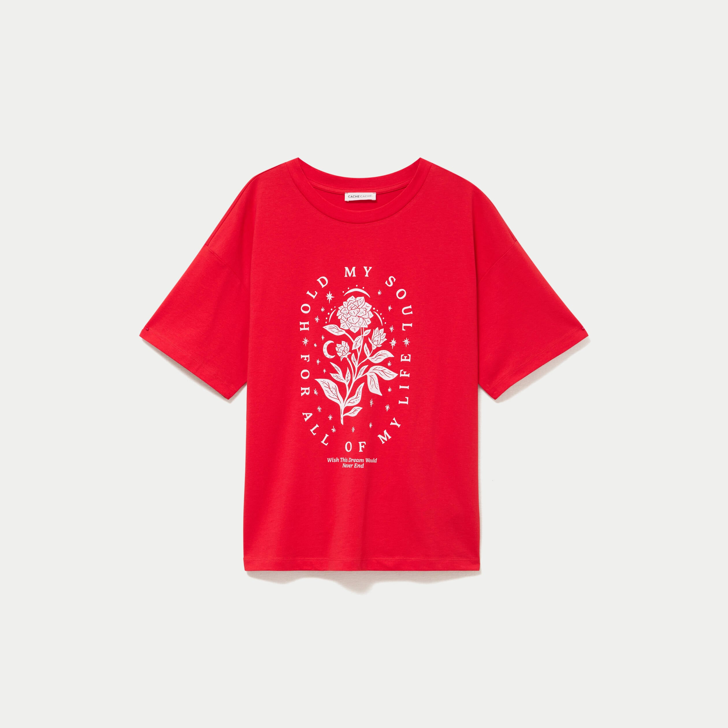 T-shirt oversize manches courtes rouge femme