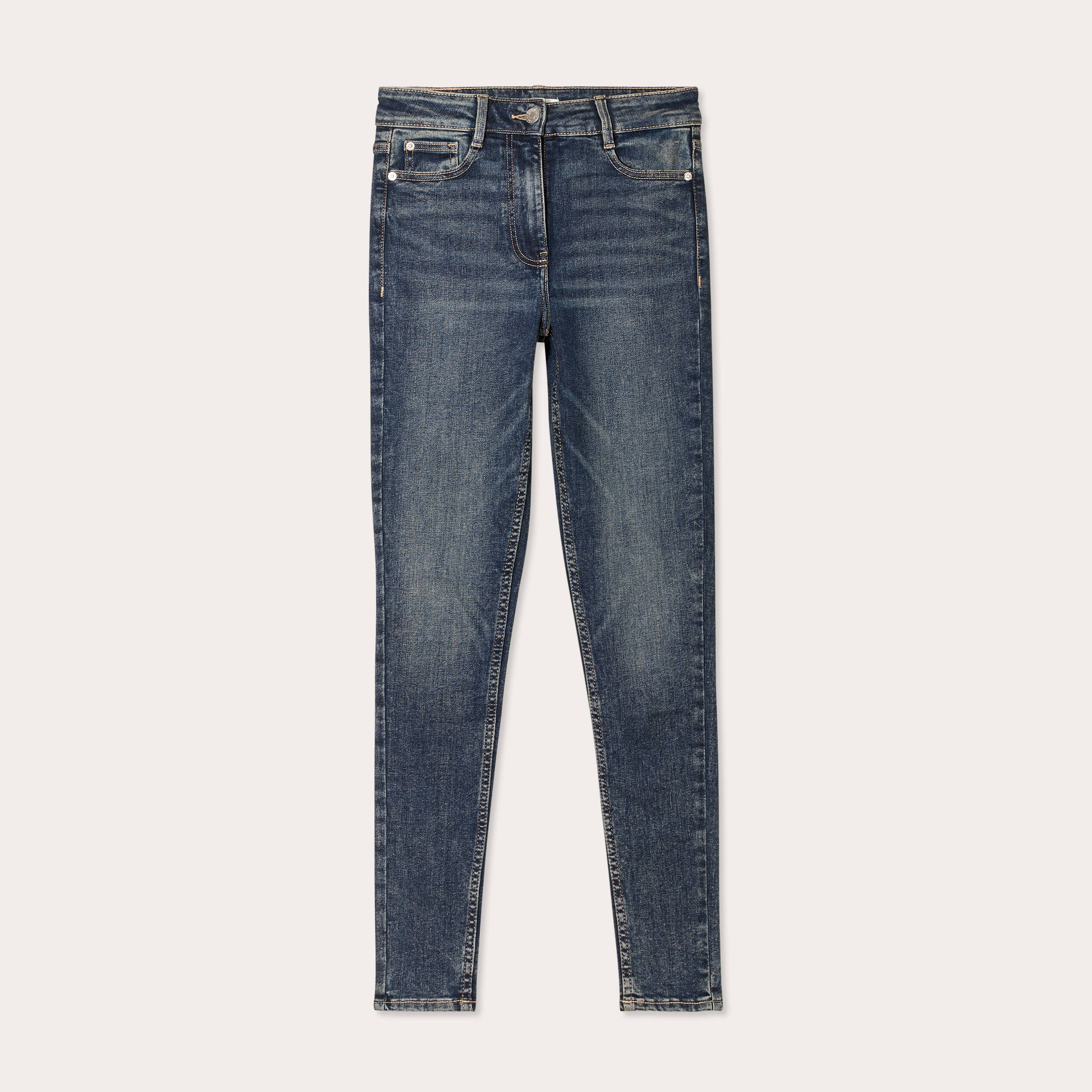 Jeans skinny taille haute denim dirty femme
