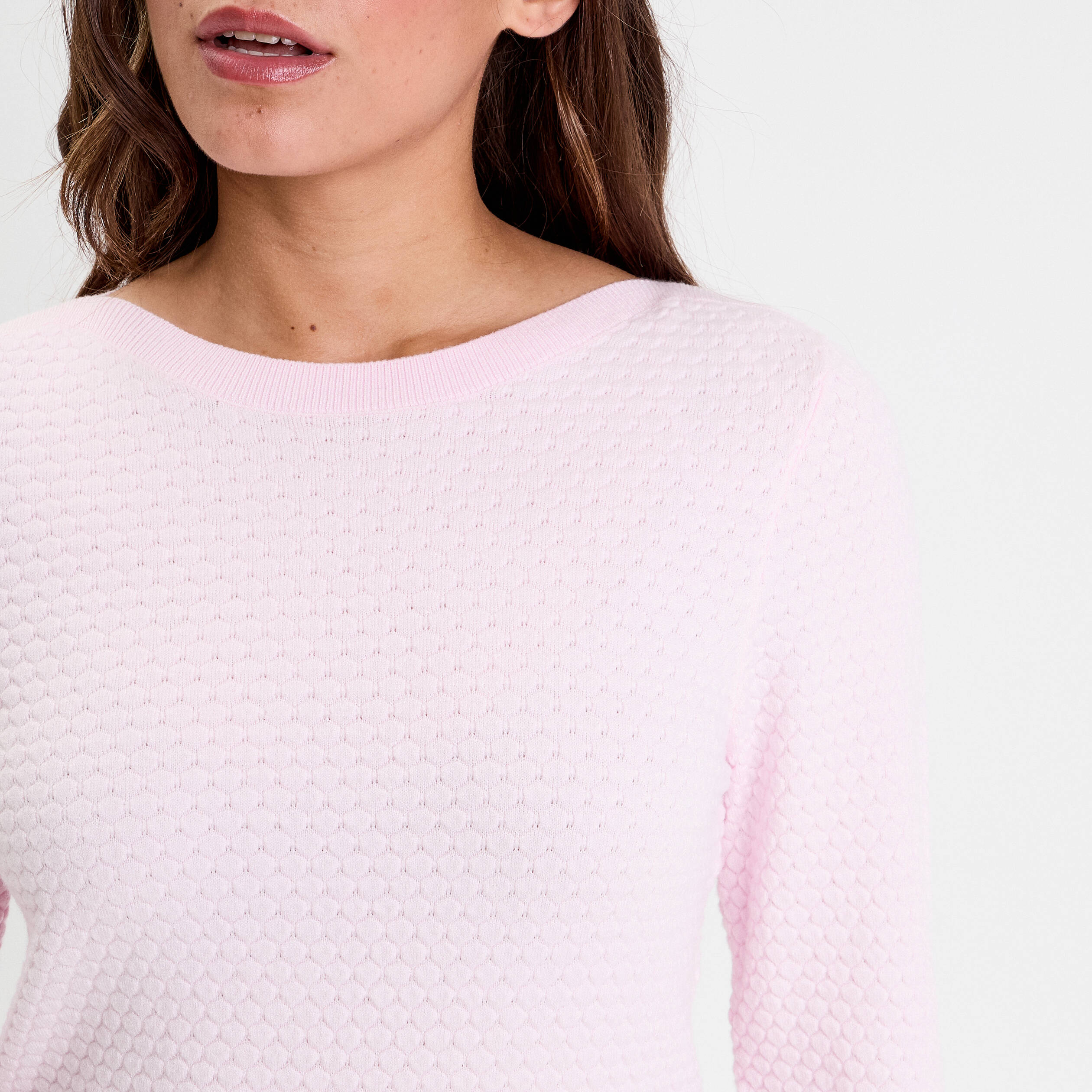 pull col bateau rose clair femme Pull col bateau rose clair femme
