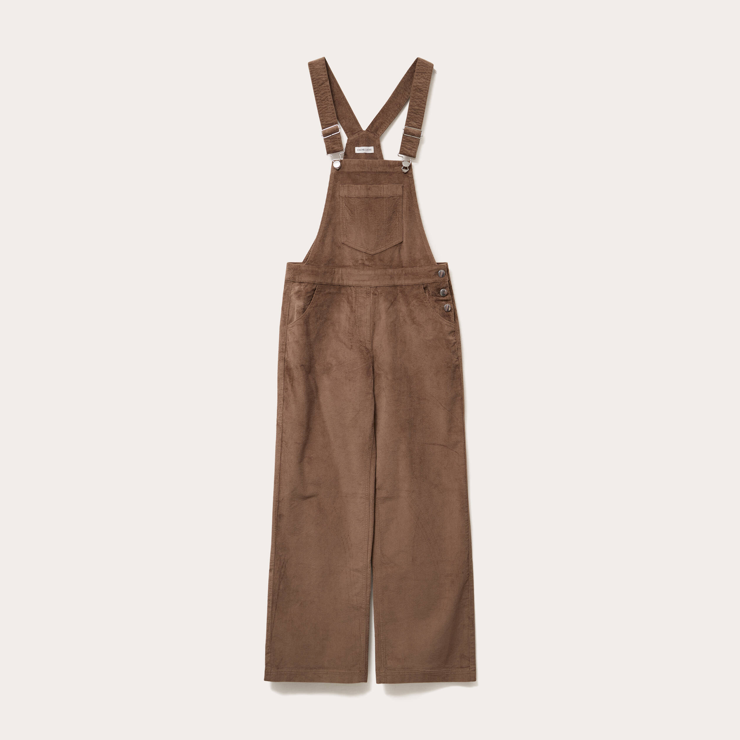 Salopette en velours taupe femme