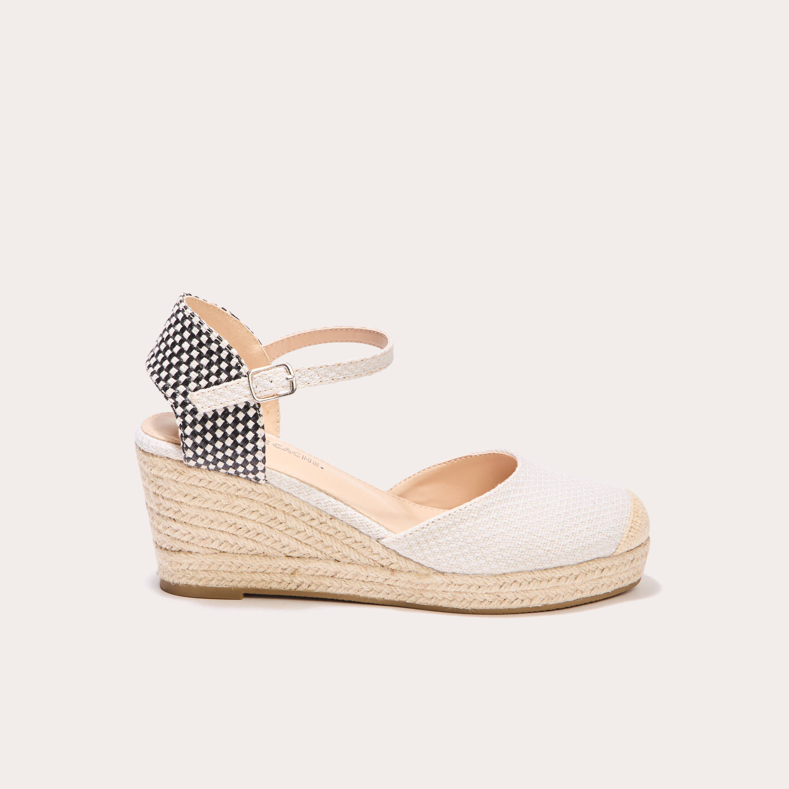 Espadrilles compens&eacute;es sable femme