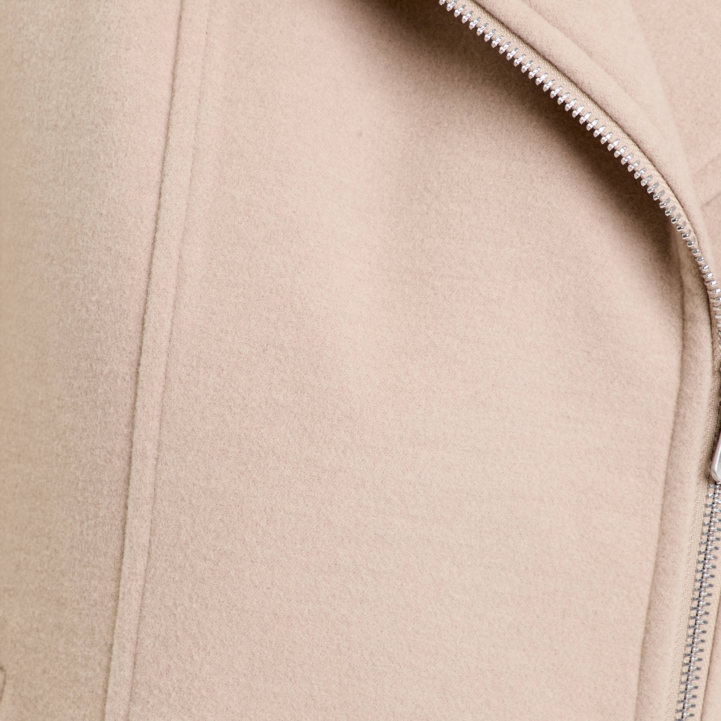 Manteau droit avec capuche beige femme