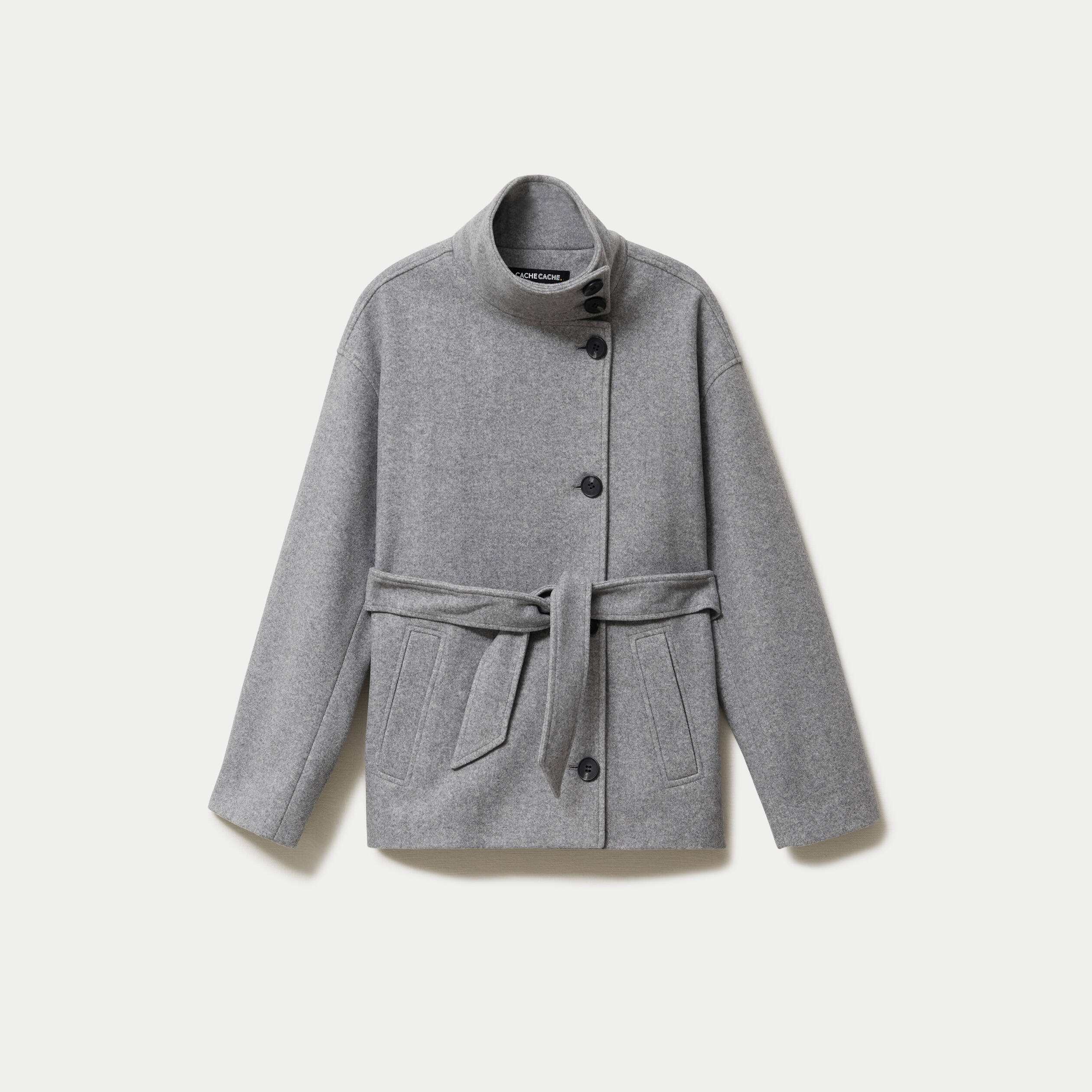 Veste oversize manches longues gris femme