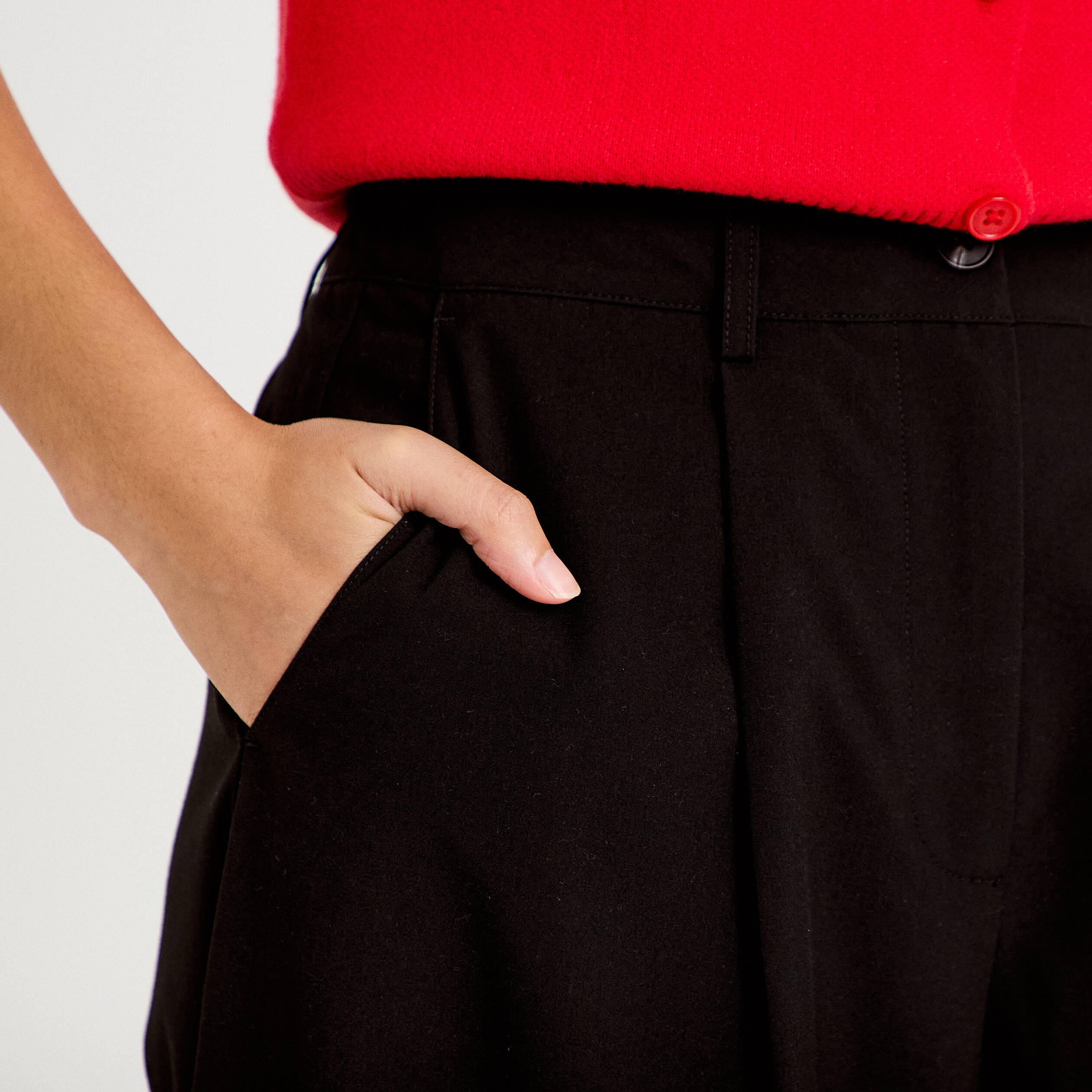 Pantalon barrel taille standard noir femme
