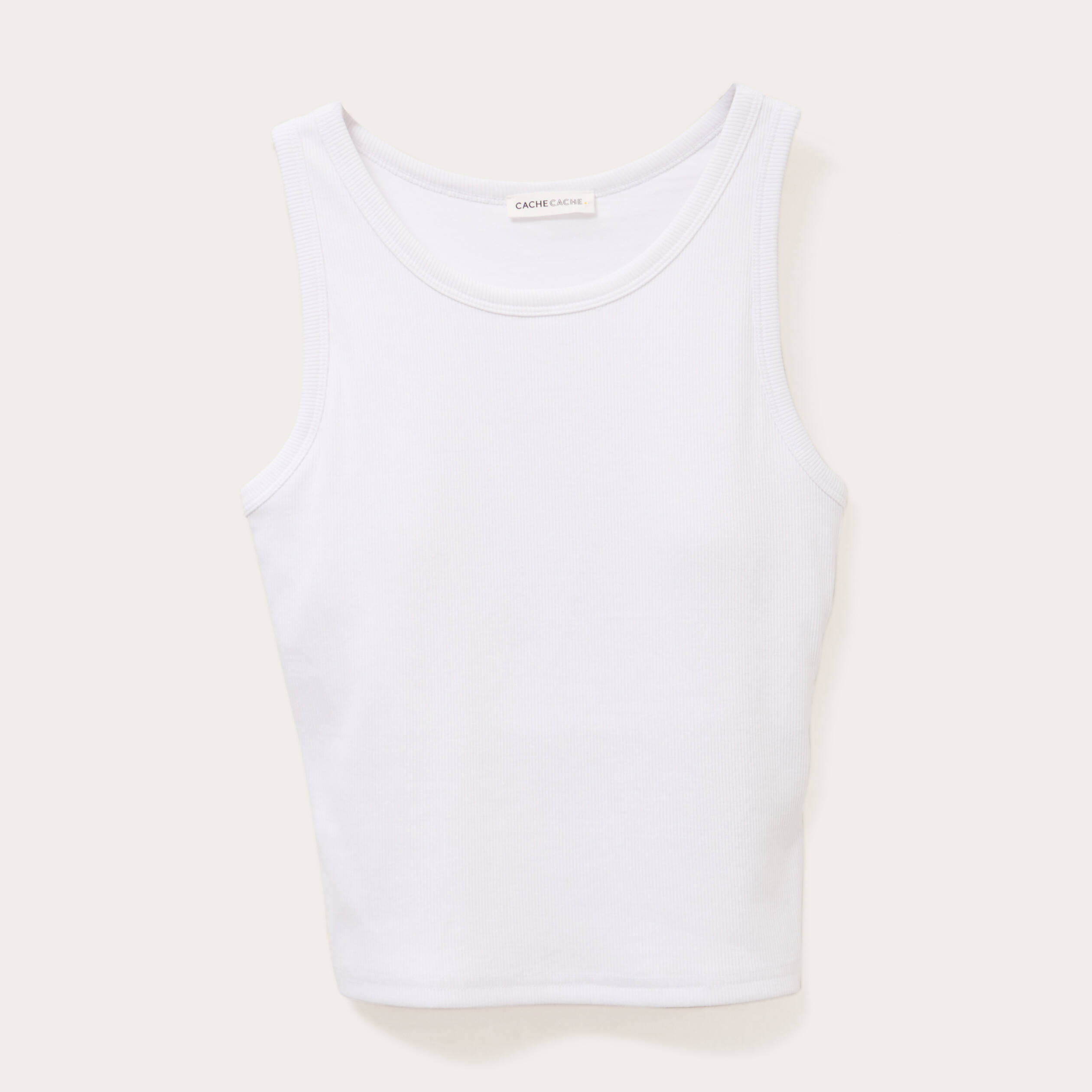 debardeur cotele blanc femme Débardeur côtelé blanc femme