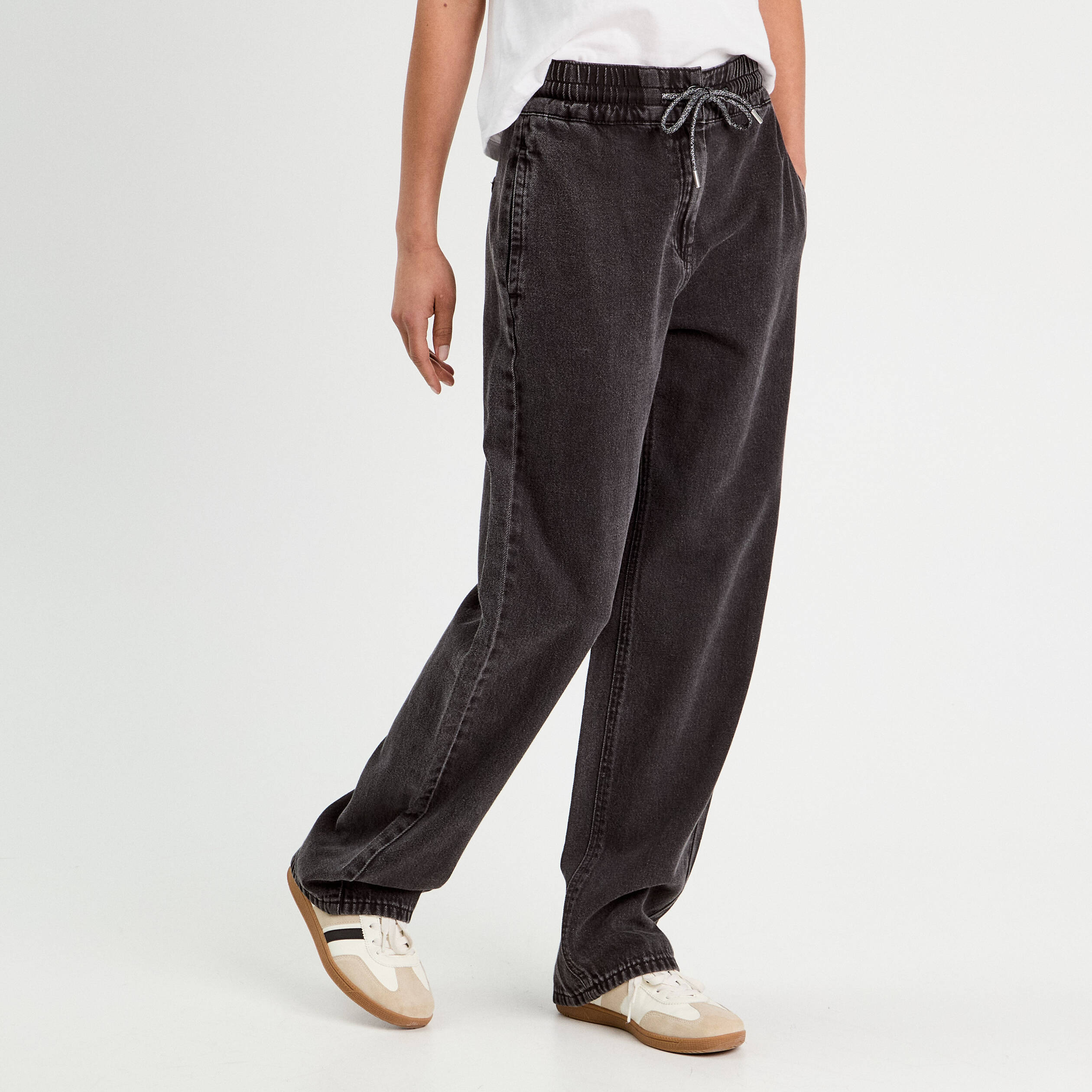 Cache Cache Jeans Femme Elastique Jeans Wide Leg Taille élastiquée