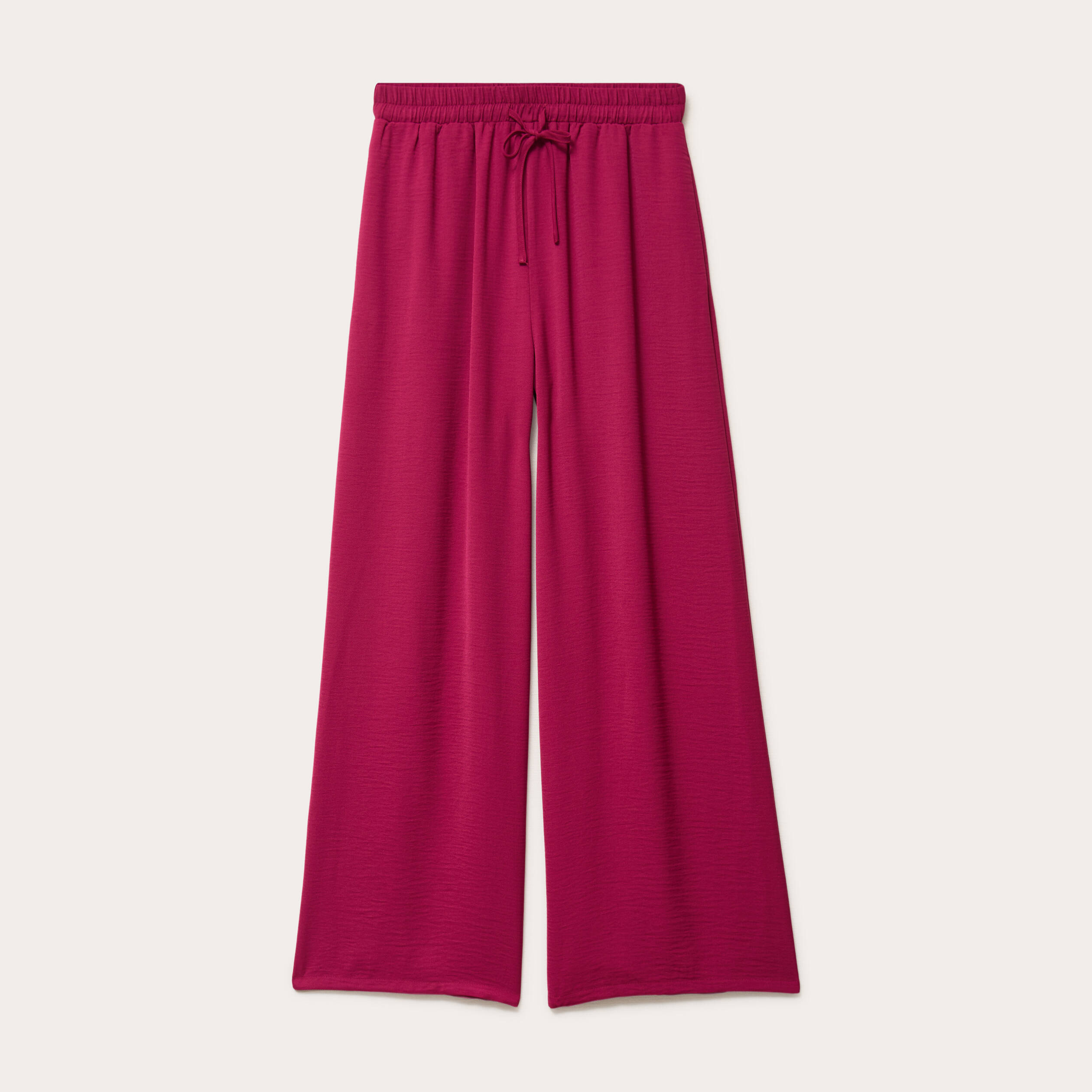 Pantalon large fluide rouge femme