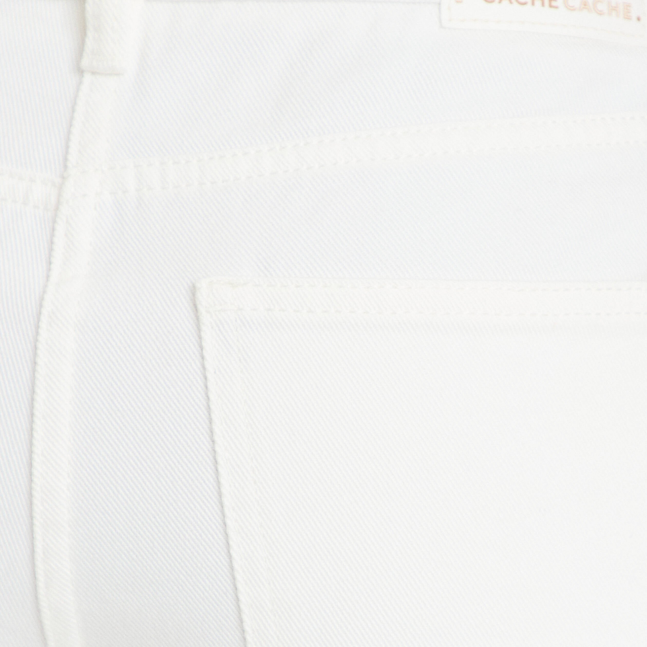 Jean bootcut cropped taille haute ecru femme