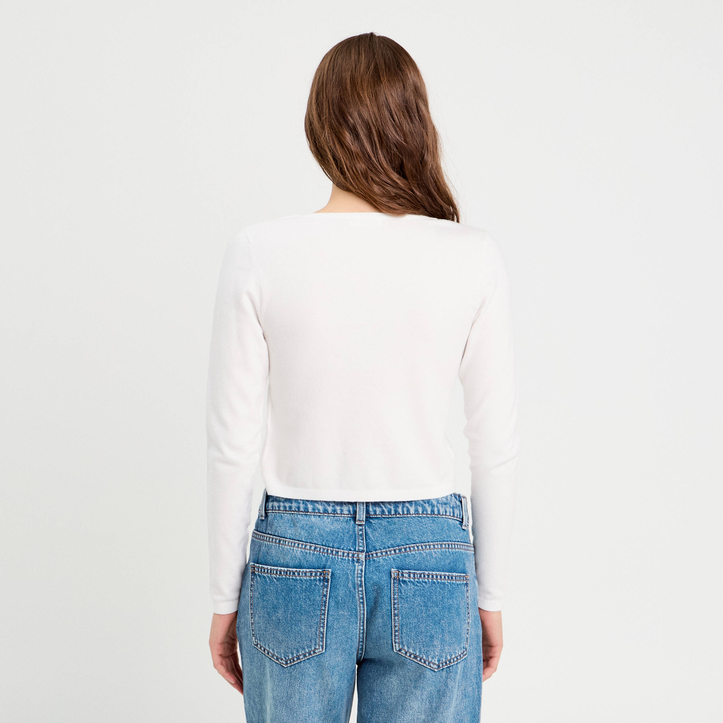 gilet avec broderie blanc femme Gilet avec broderie blanc femme