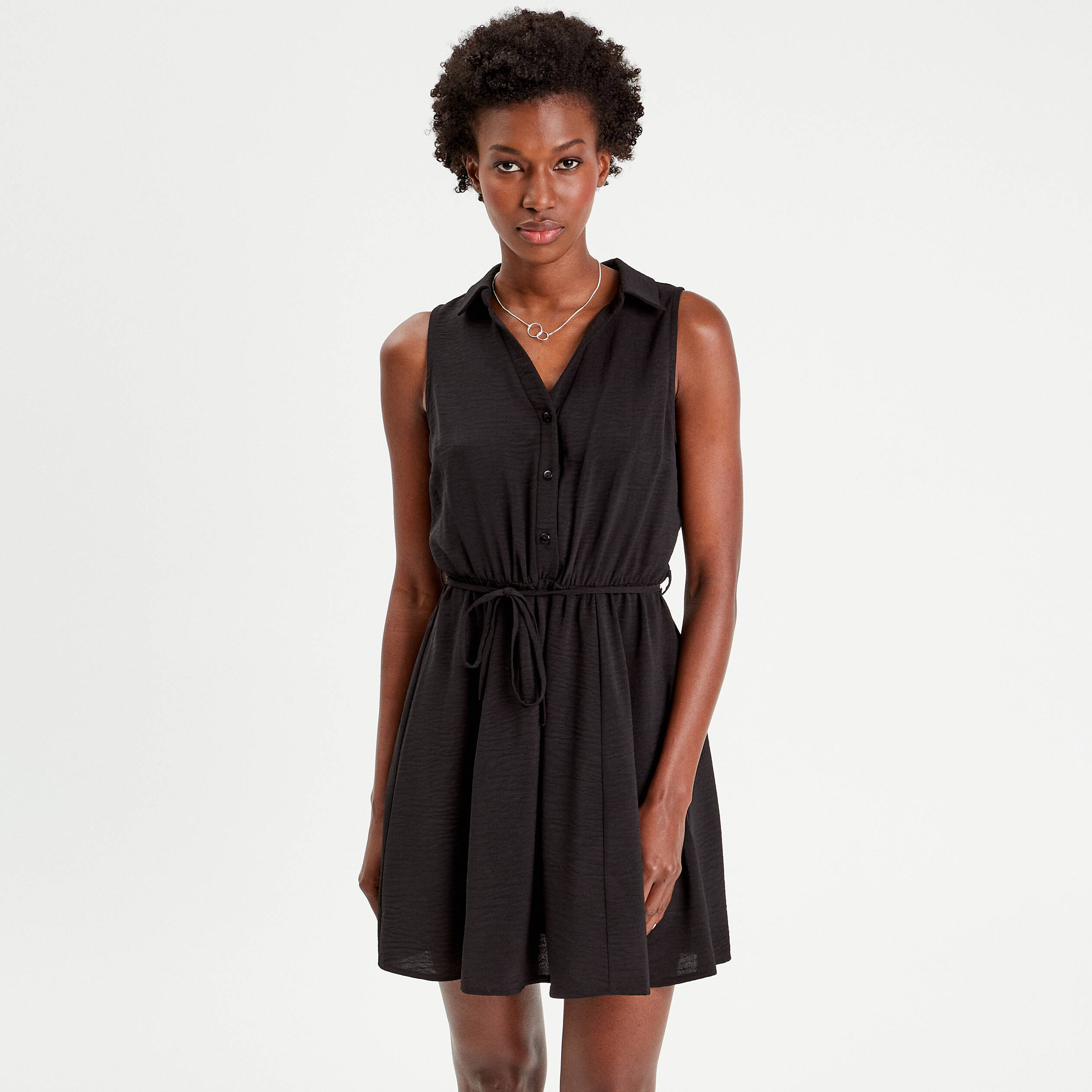 Robe chemise noire femme deals