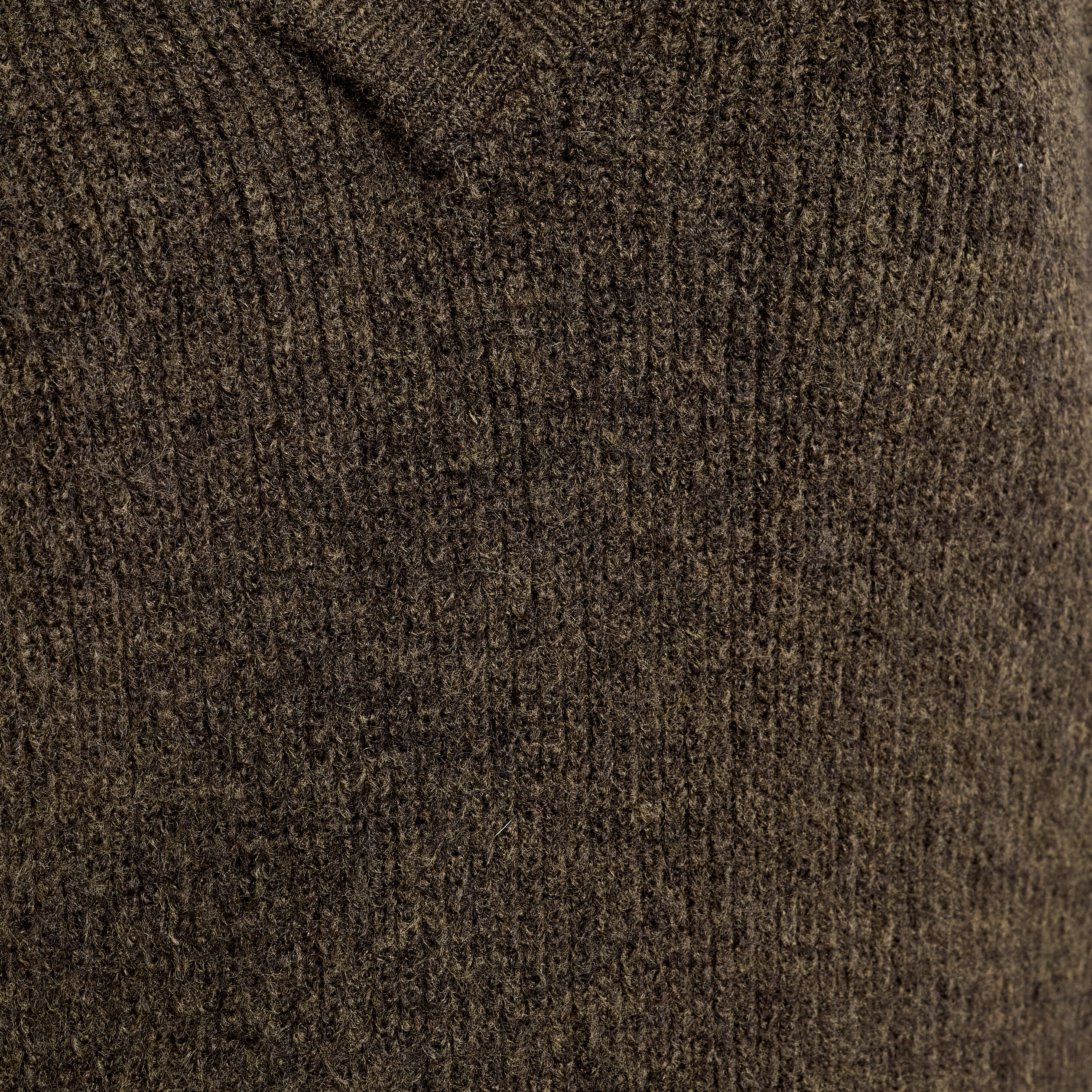 Pull avec col en V vert kaki femme