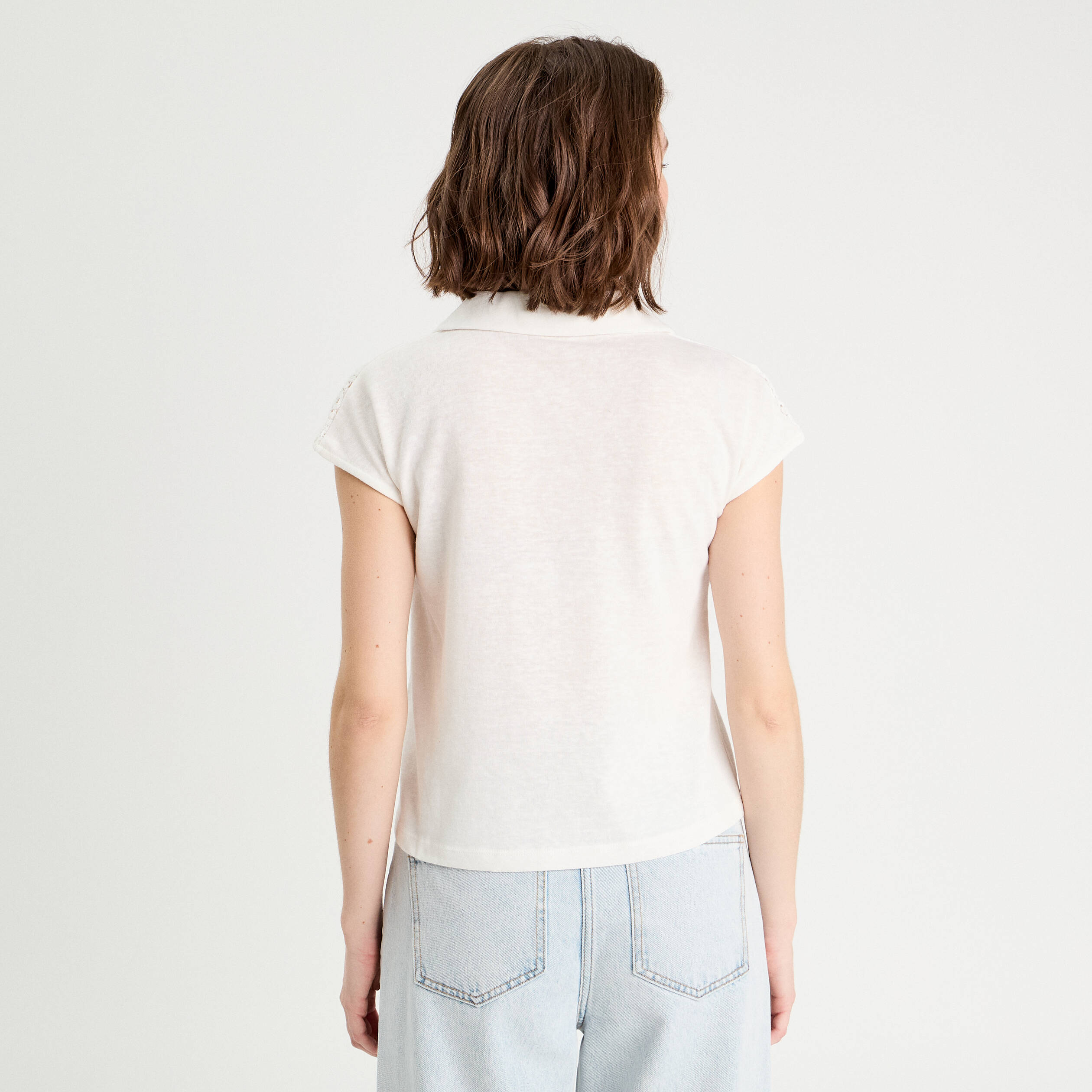 polo manches courtes ecru femme Polo manches courtes ecru femme