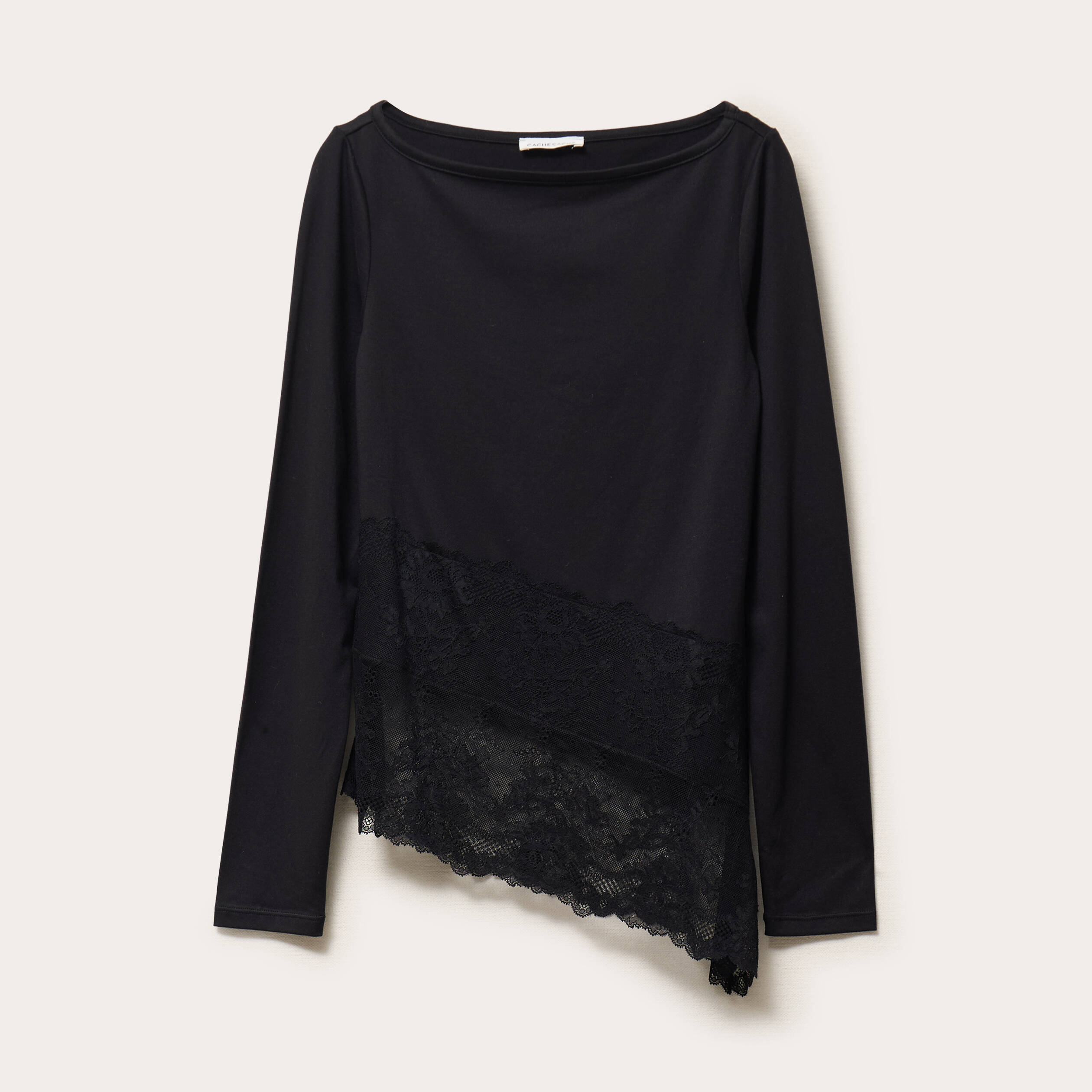 Top ajust&eacute; manches longues noir femme