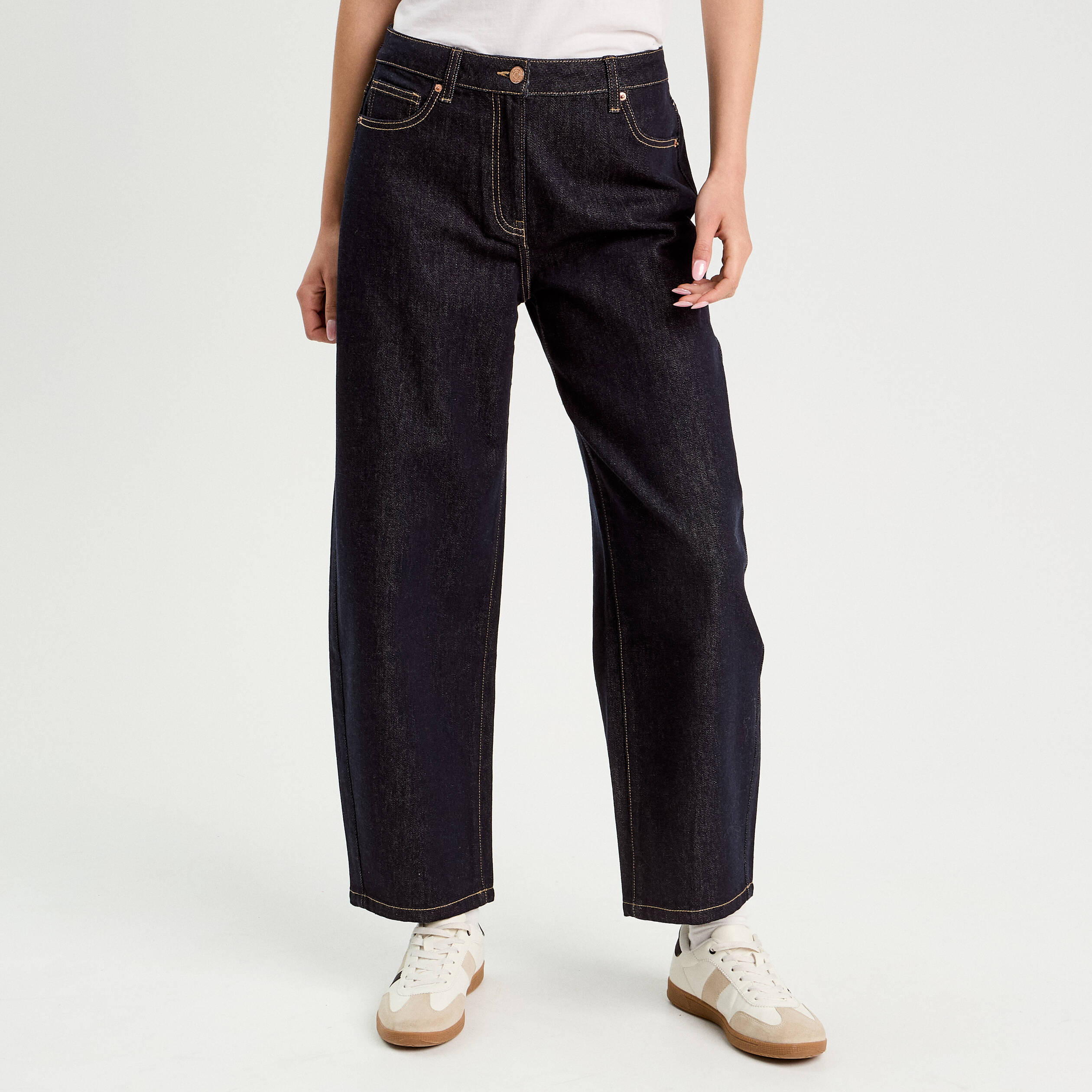 jeans barrel 78eme denim brut femme Jeans barrel 7/8ème denim brut femme