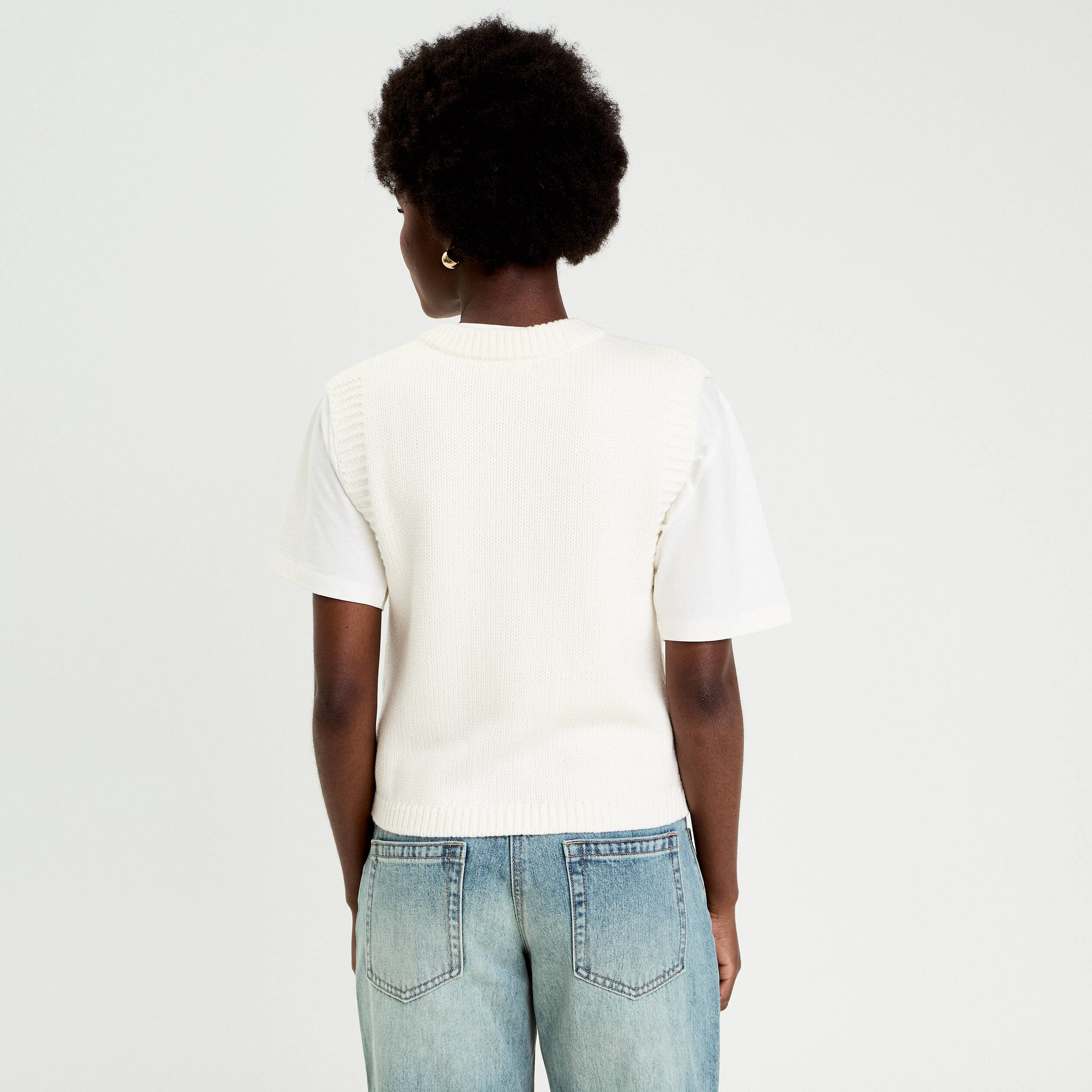 Gilet sans manches ecru femme