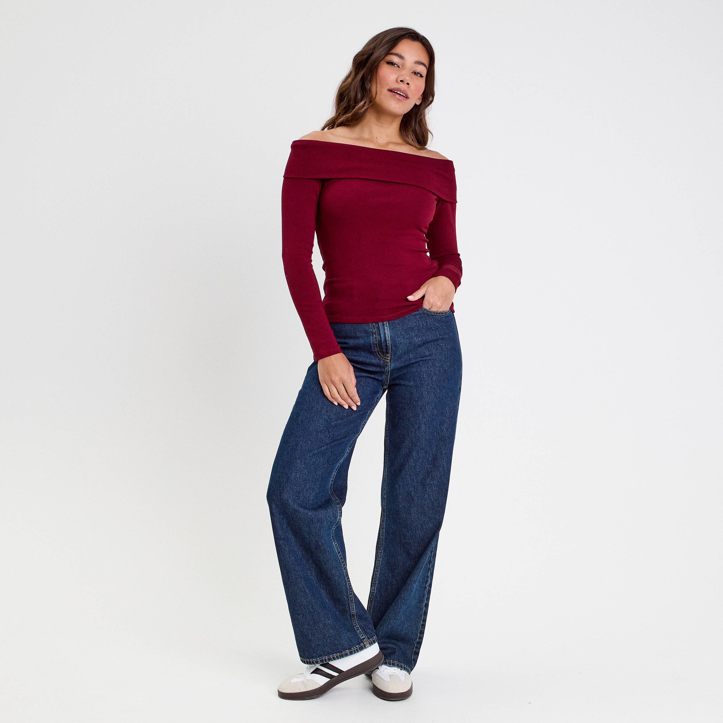 Le T-shirt à Manches Longues Femme En Coton Côtelé Bio