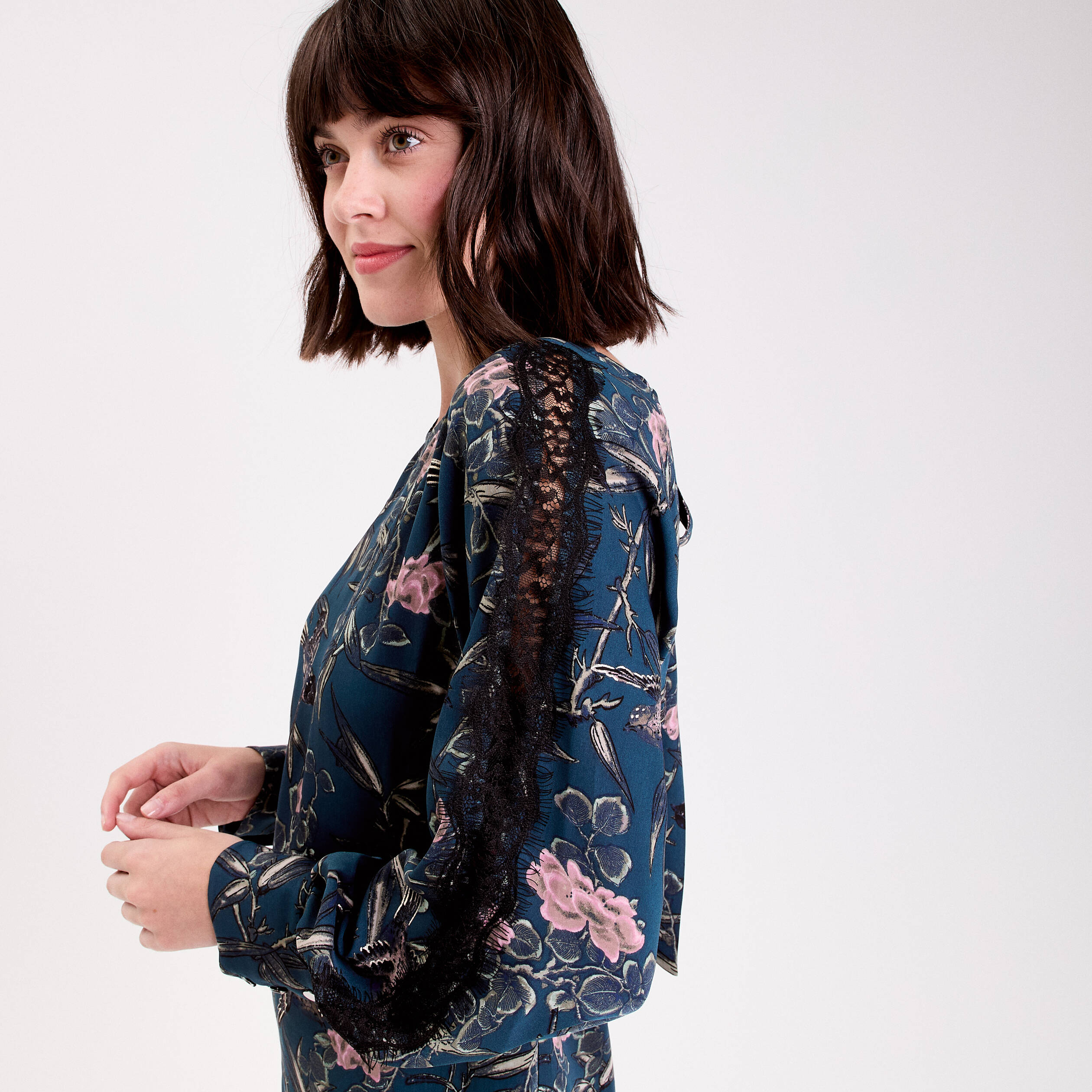 Robe droite dos nou&eacute; bleu p&eacute;trole femme