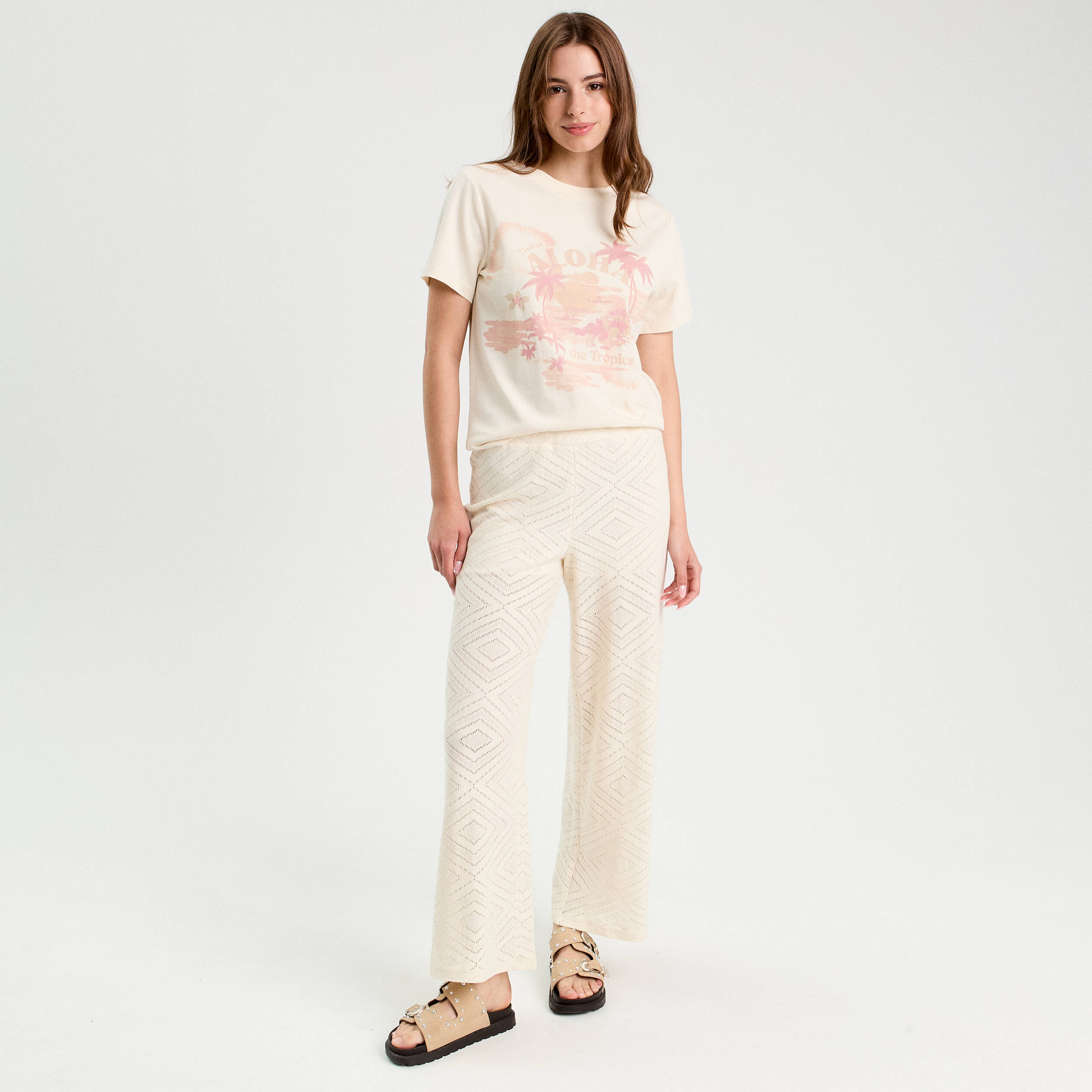 t shirt manches courtes ecru femme T-shirt manches courtes ecru femme