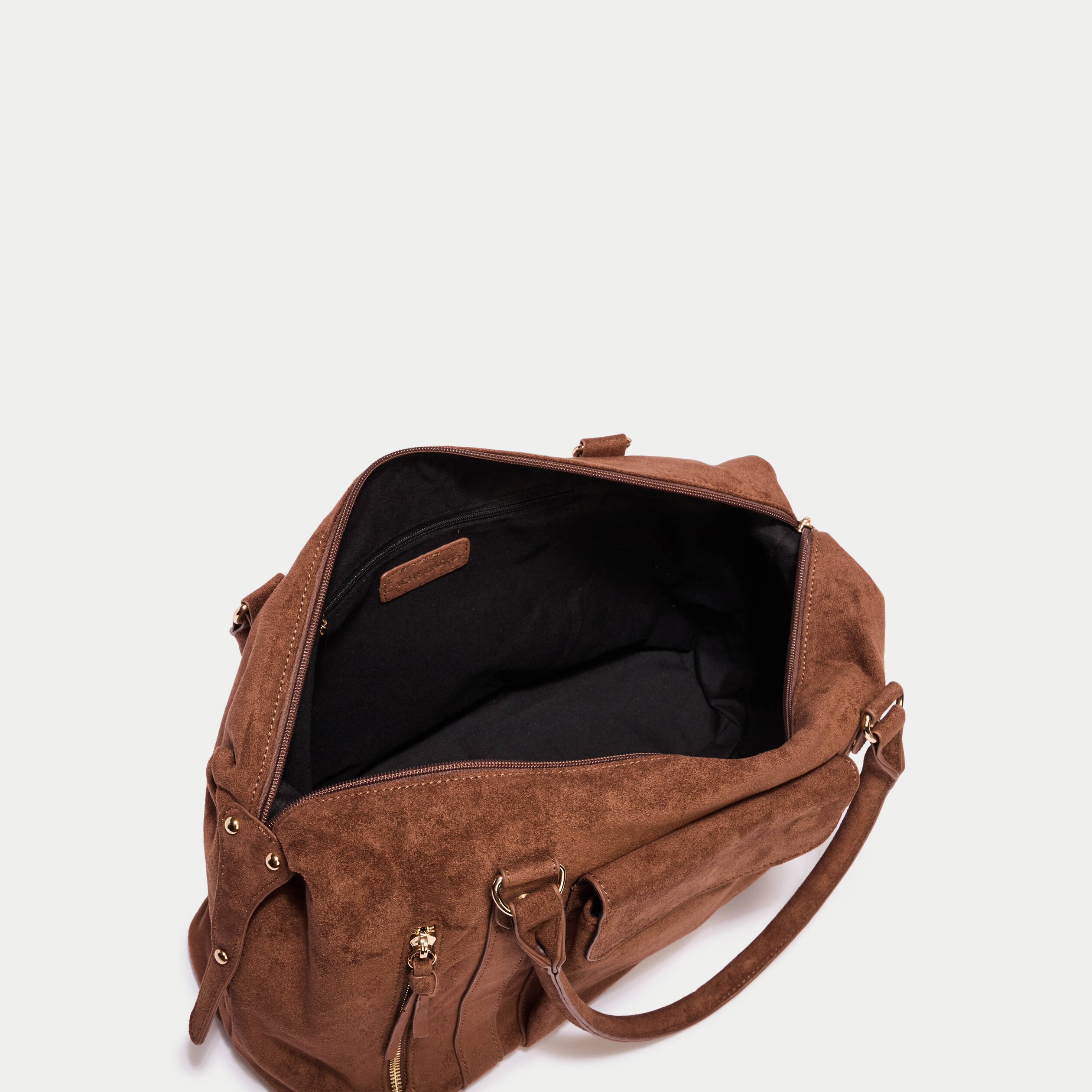 Sac aspect daim camel femme