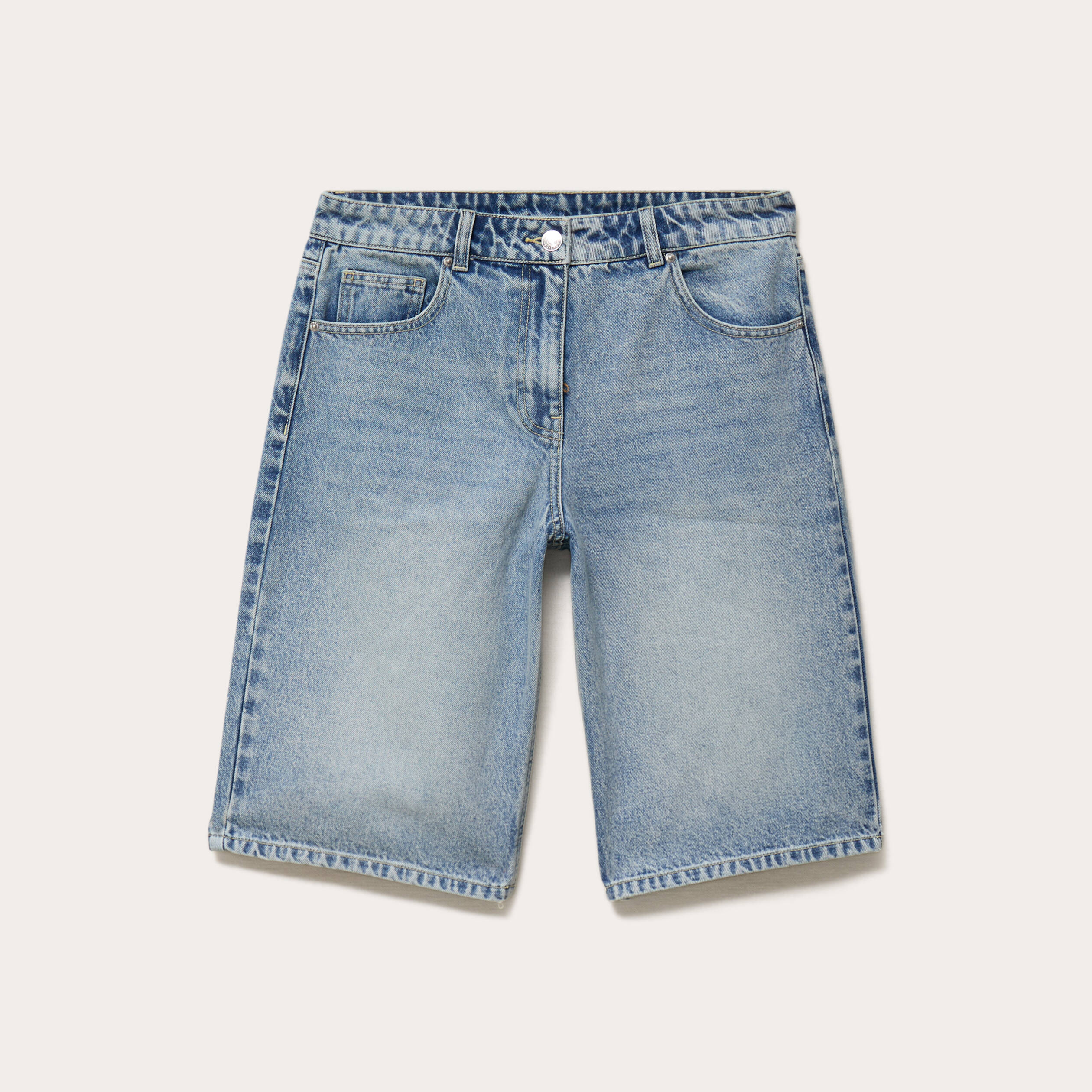 Bermuda en jean denim triple stone femme
