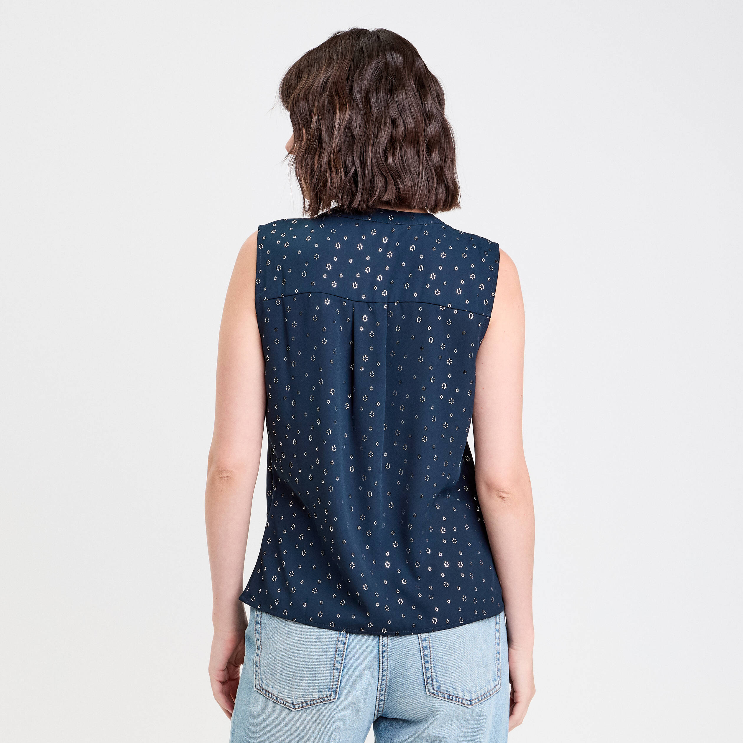 blouse sans manches bleu marine femme Blouse sans manches bleu marine femme