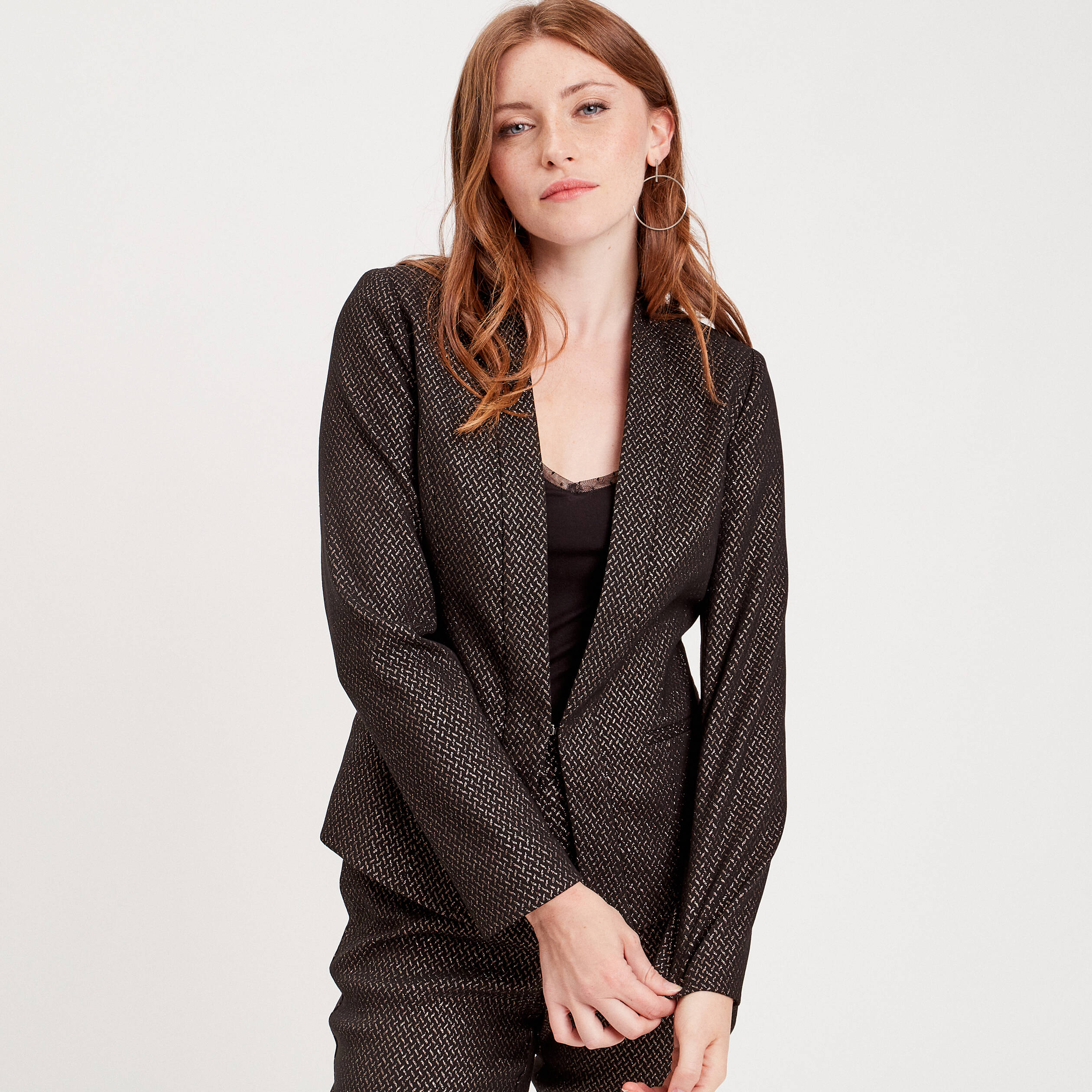 veste blazer ajustee noir femme Veste blazer ajustée noir femme