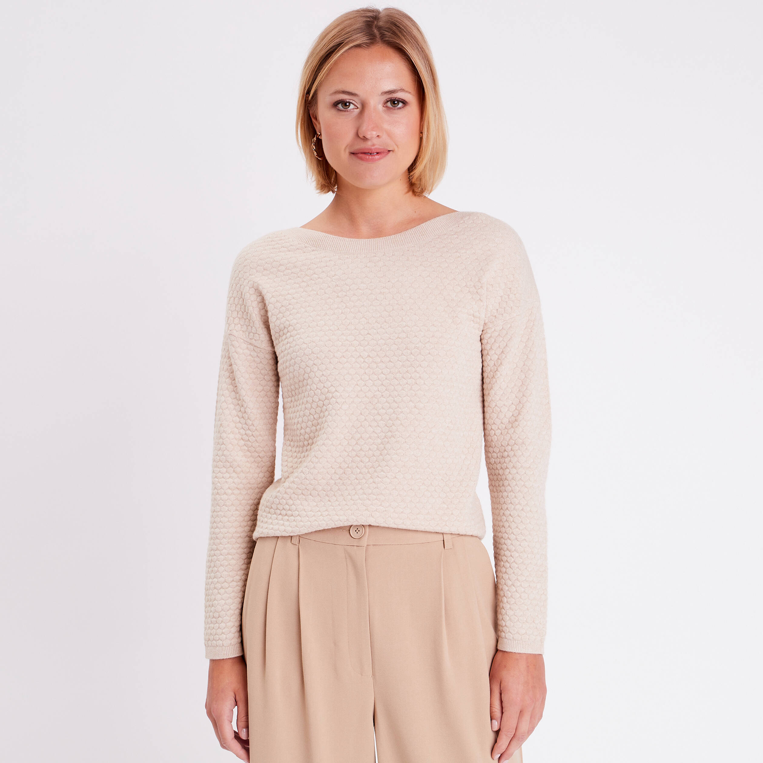 Acheter Pull oversize femme Sable ? Bon et bon marché