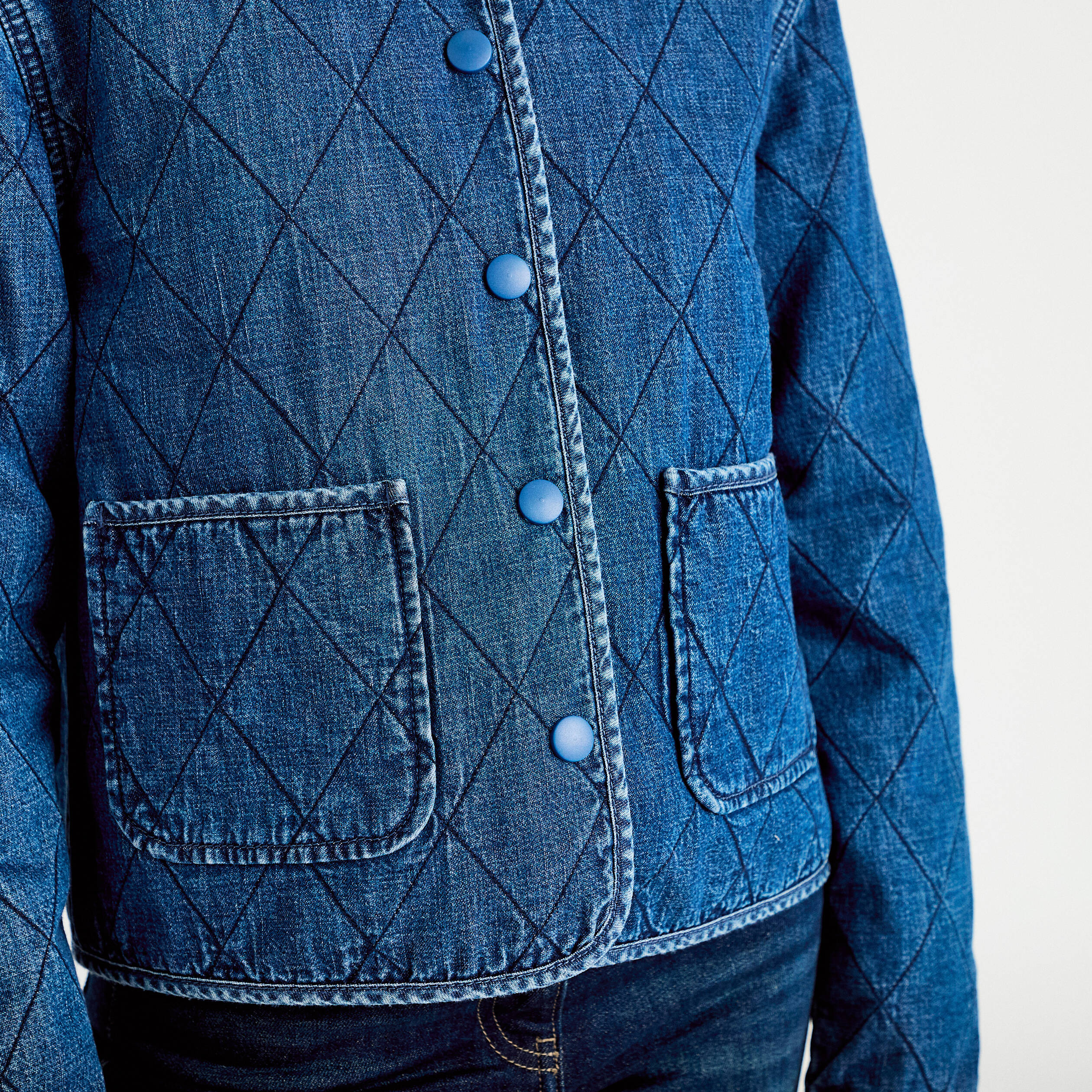 Veste en jean manches longues denim stone femme