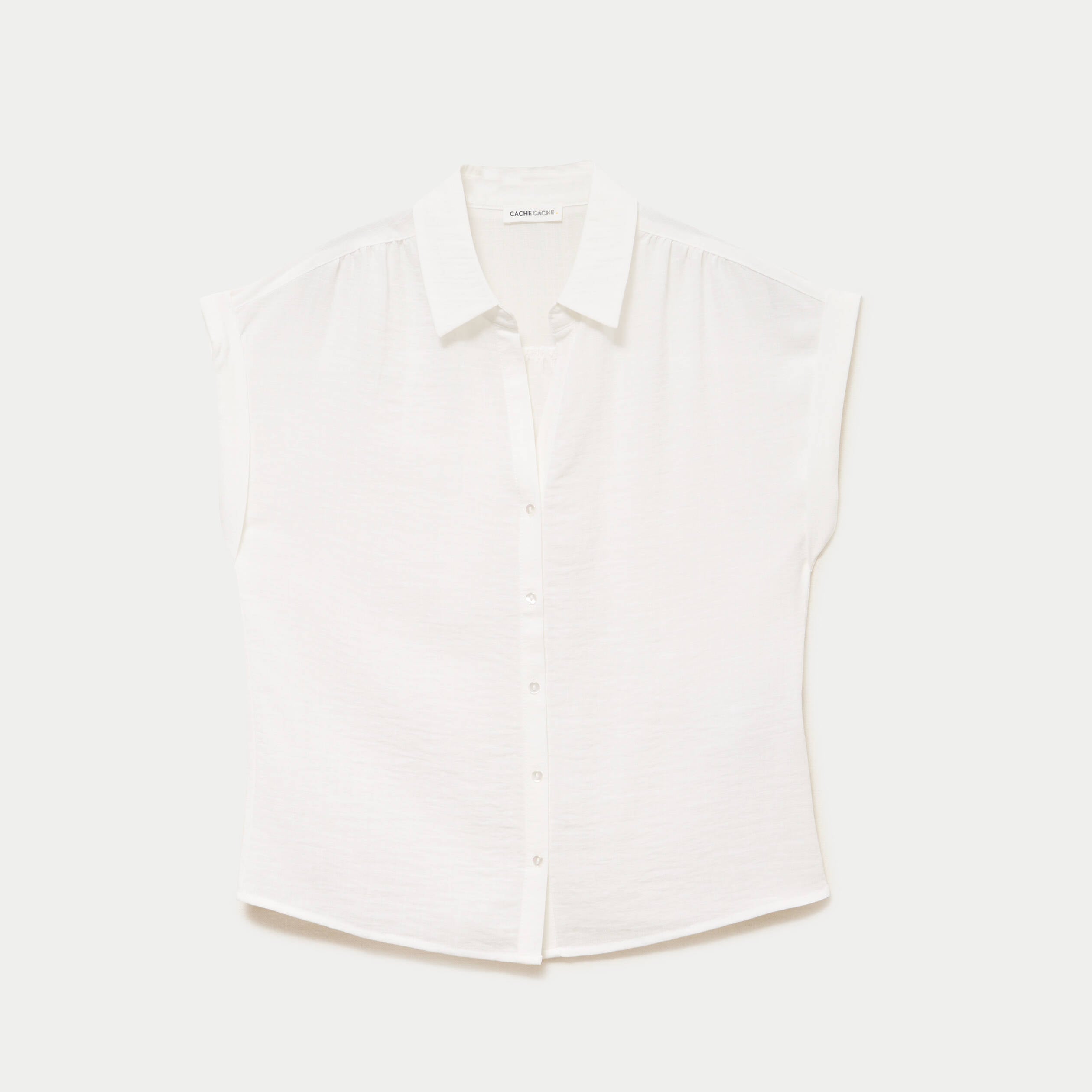Blouse manches courtes ecru femme