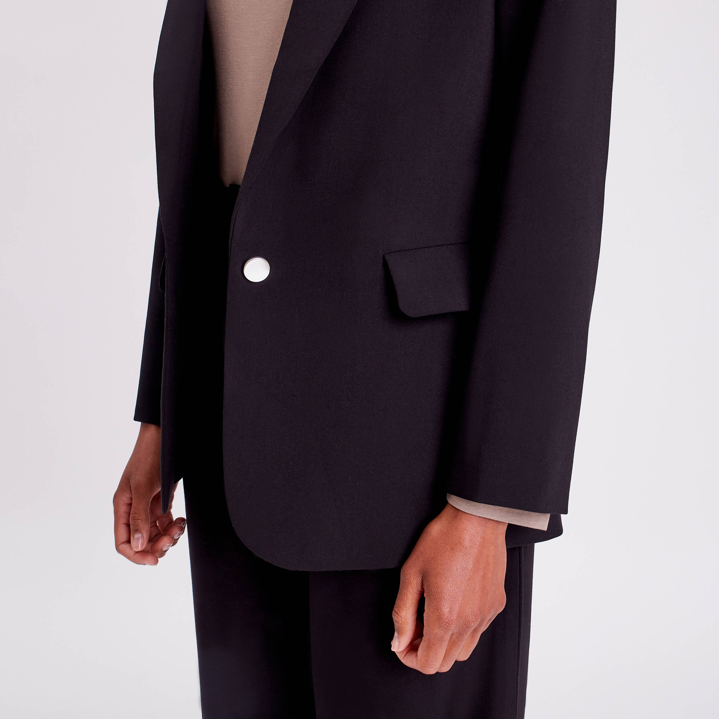 veste blazer droite fluide noir femme Veste blazer droite fluide noir femme