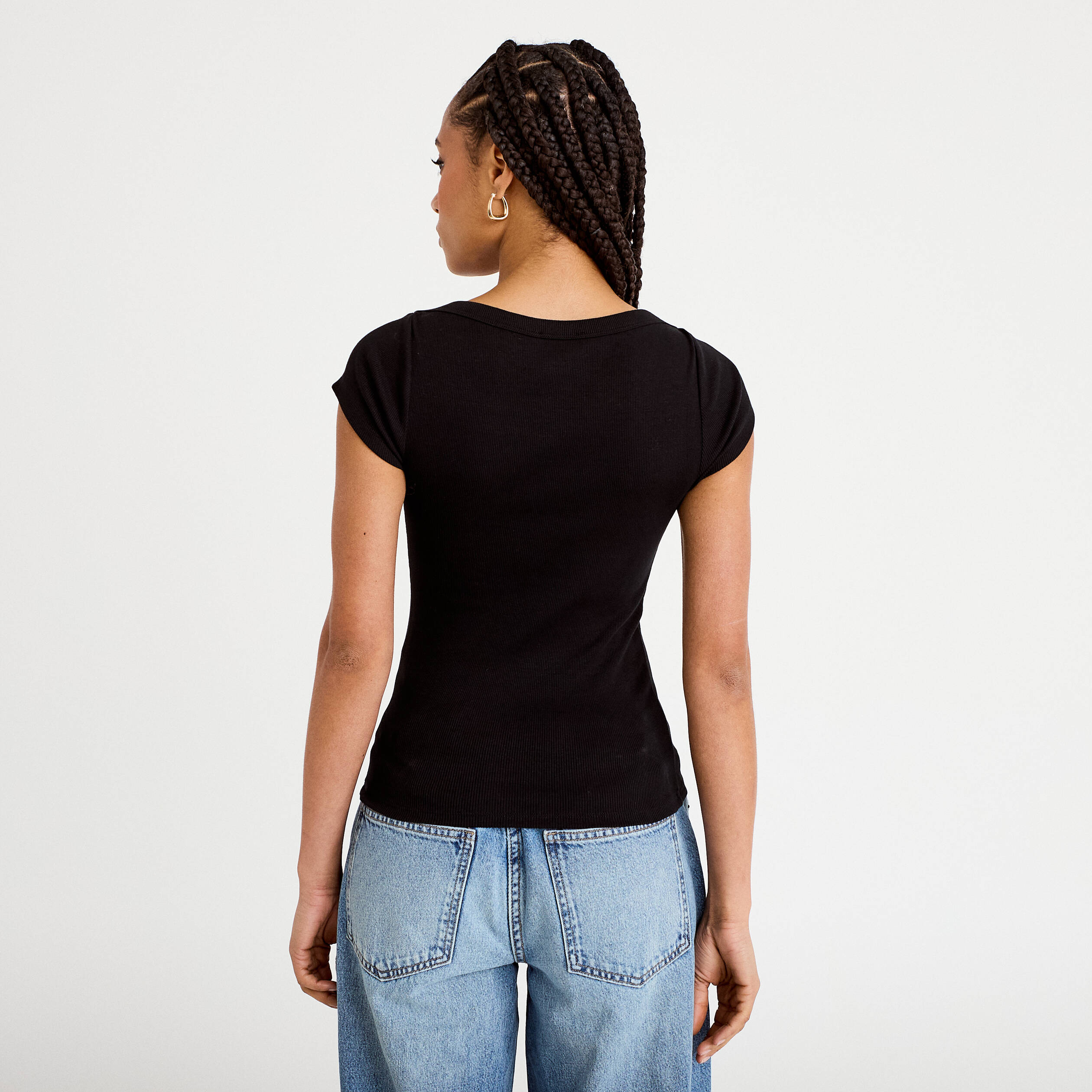 T-shirt Basique Fille Miss Evie – Noir, Taille 10 Ans, Col Haut