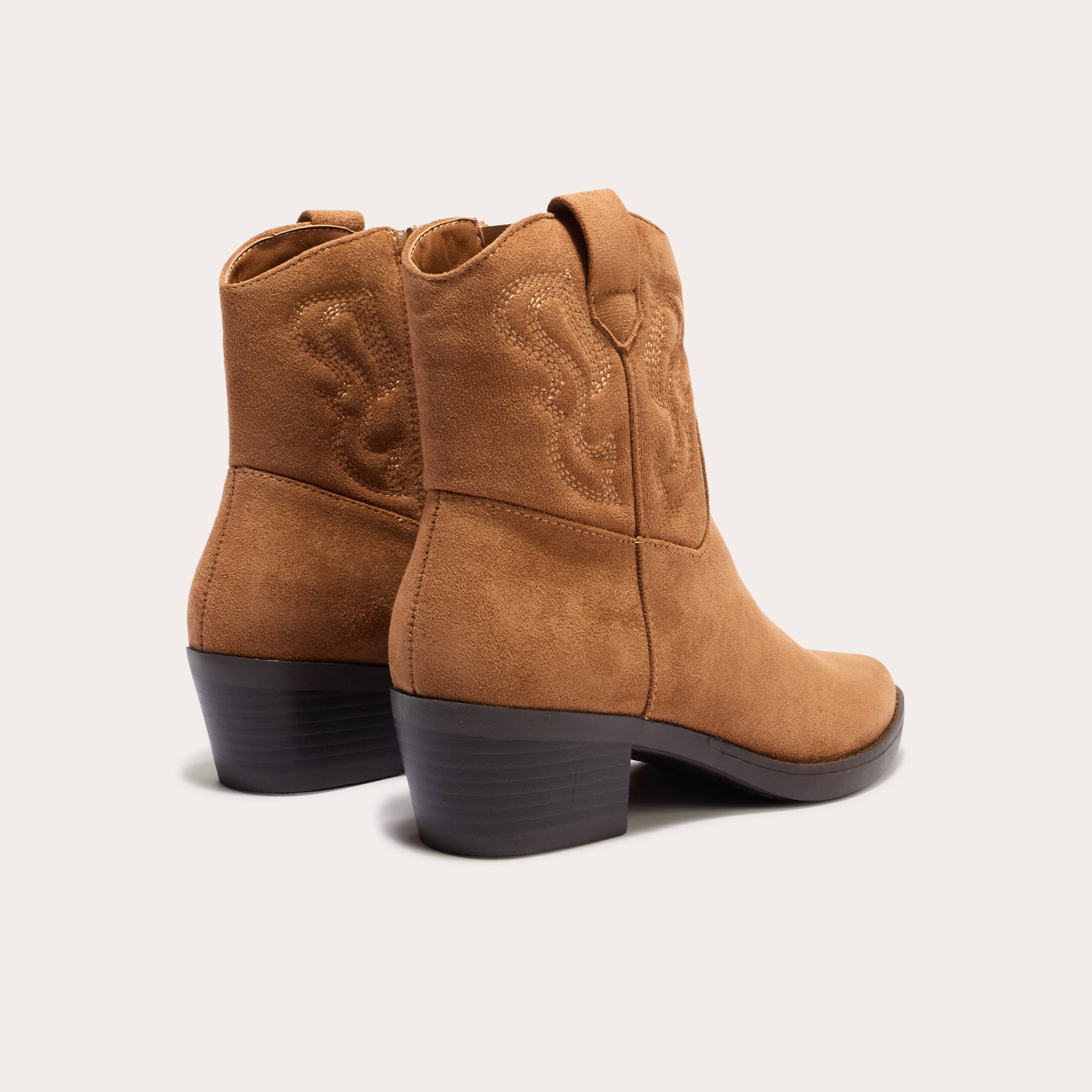 Bottines western suédine camel femme