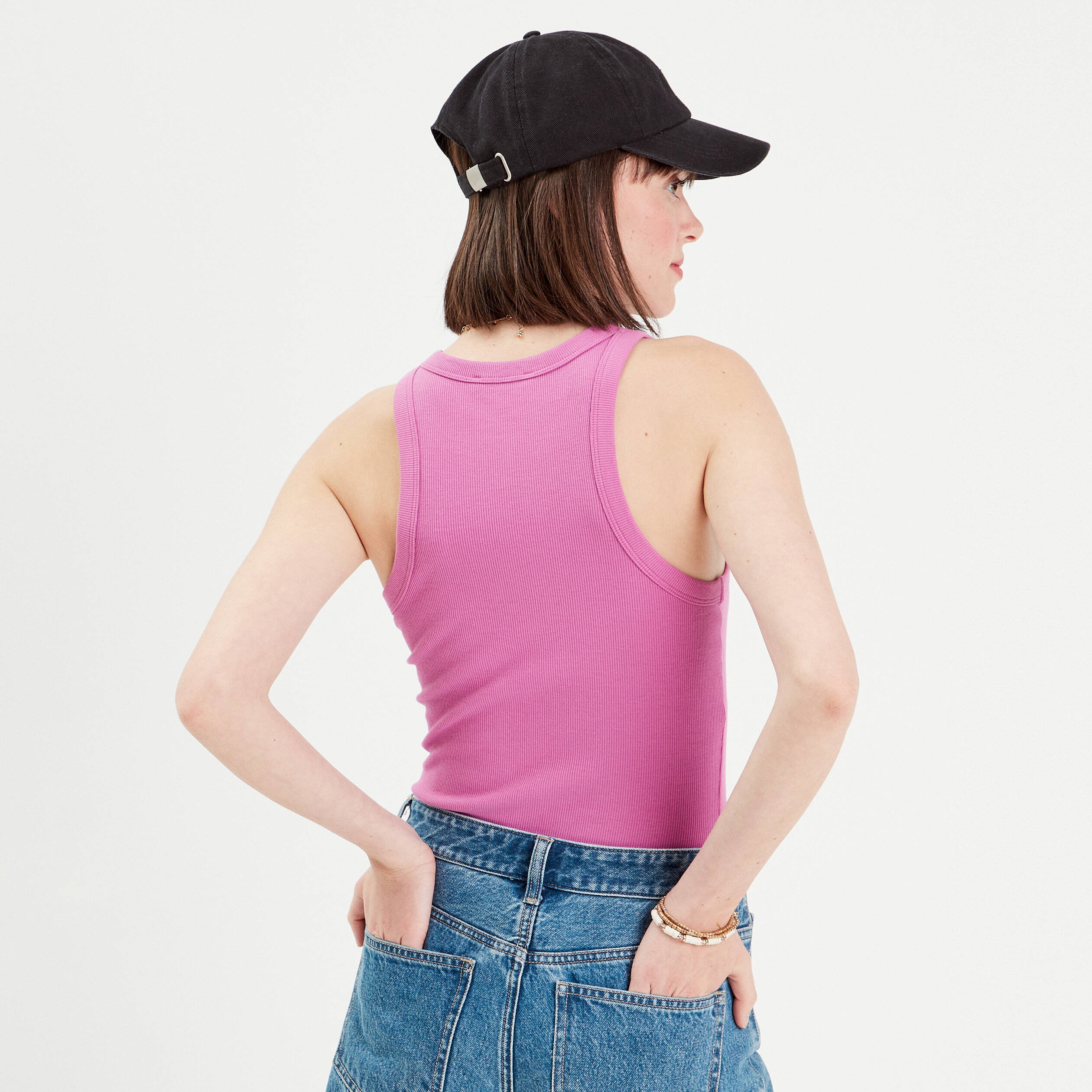 debardeur cotele violet fonce femme Débardeur côtelé violet foncé femme