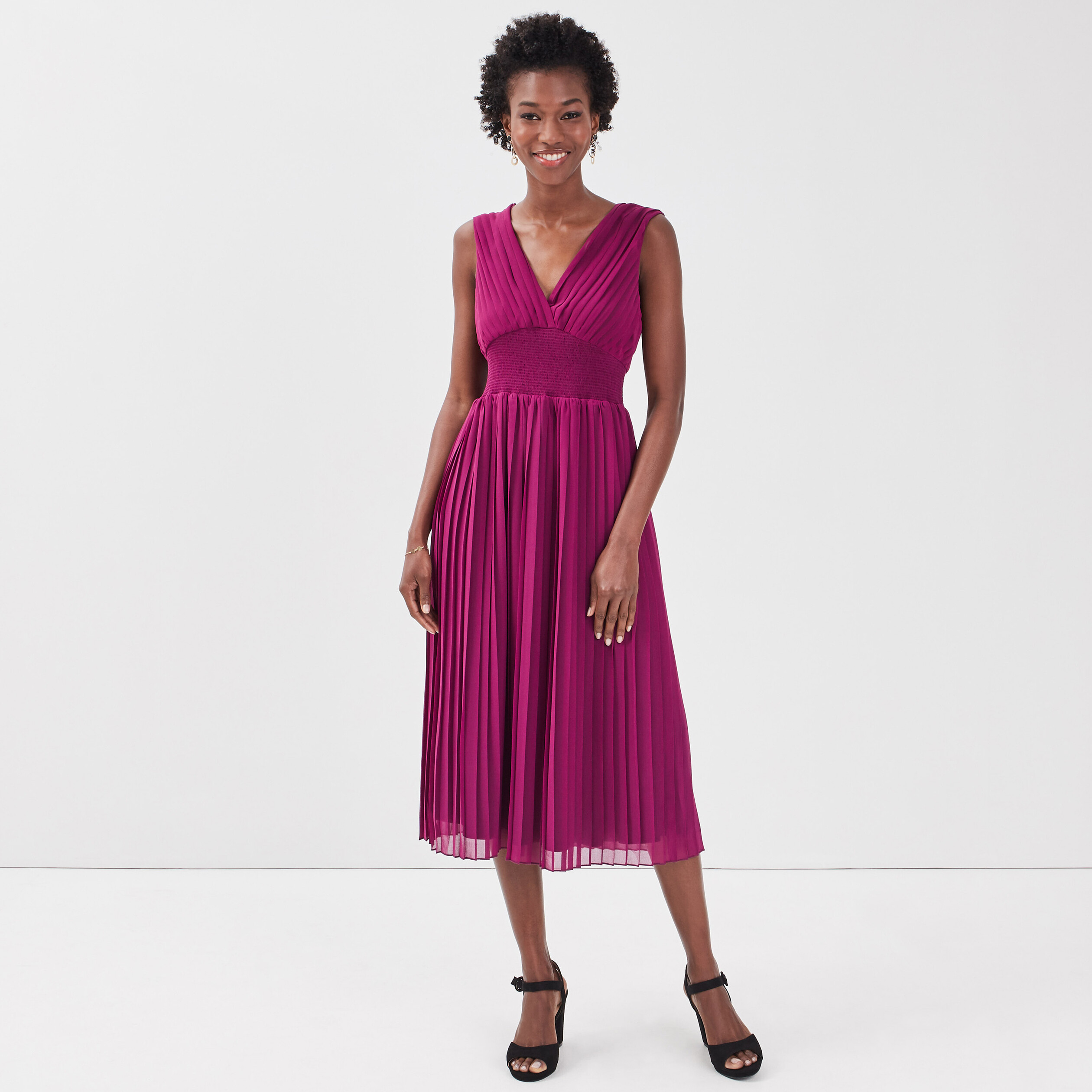 Robe longue evasee violet fonce femme Vibs