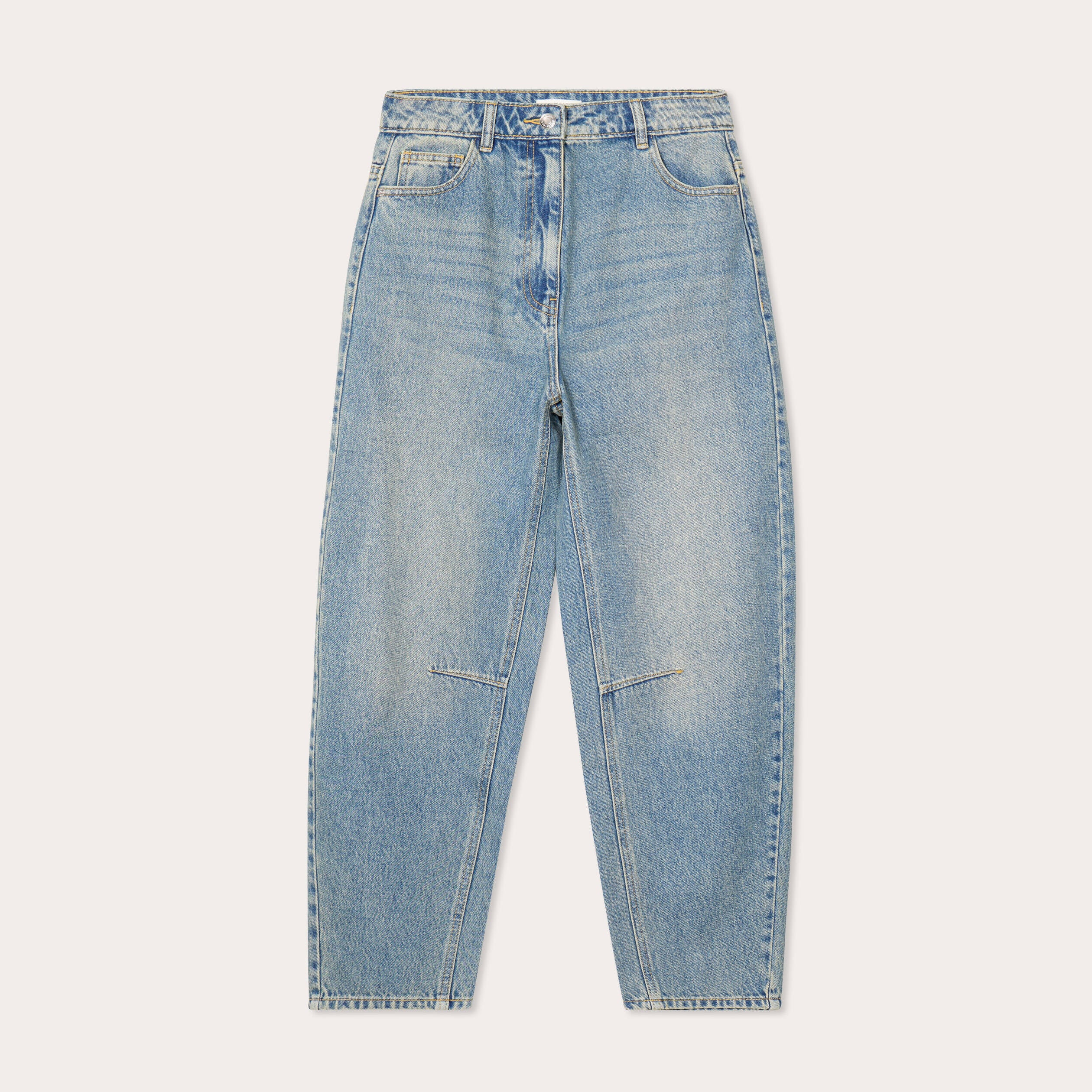Jeans balloon denim double stone femme