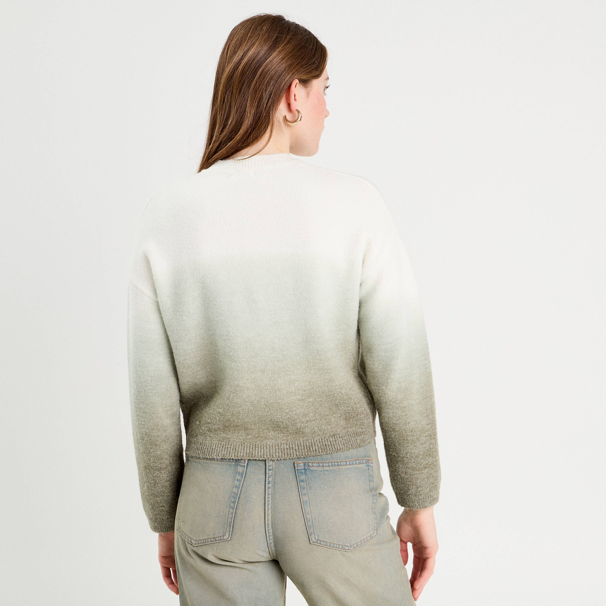 Pull manches longues vert pastel femme